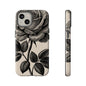 Black Rose Phone Case, Tough Cases with Floral Design, Elegant Tech Accessory, Gift for Flower Lovers, Stylish Protection