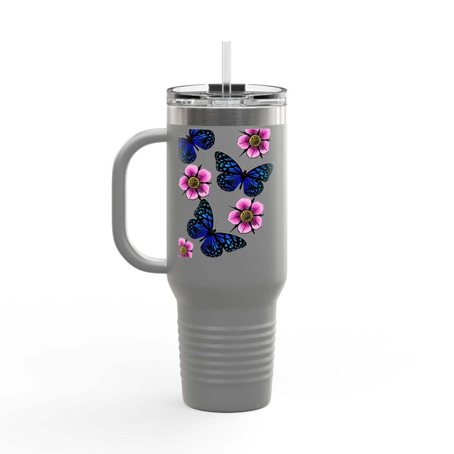 Floral Butterfly Insulated Travel Mug, 40oz - Perfect for Nature Lovers, On-the-Go Coffee, Outdoor Adventures, Birthday Gift, [...]