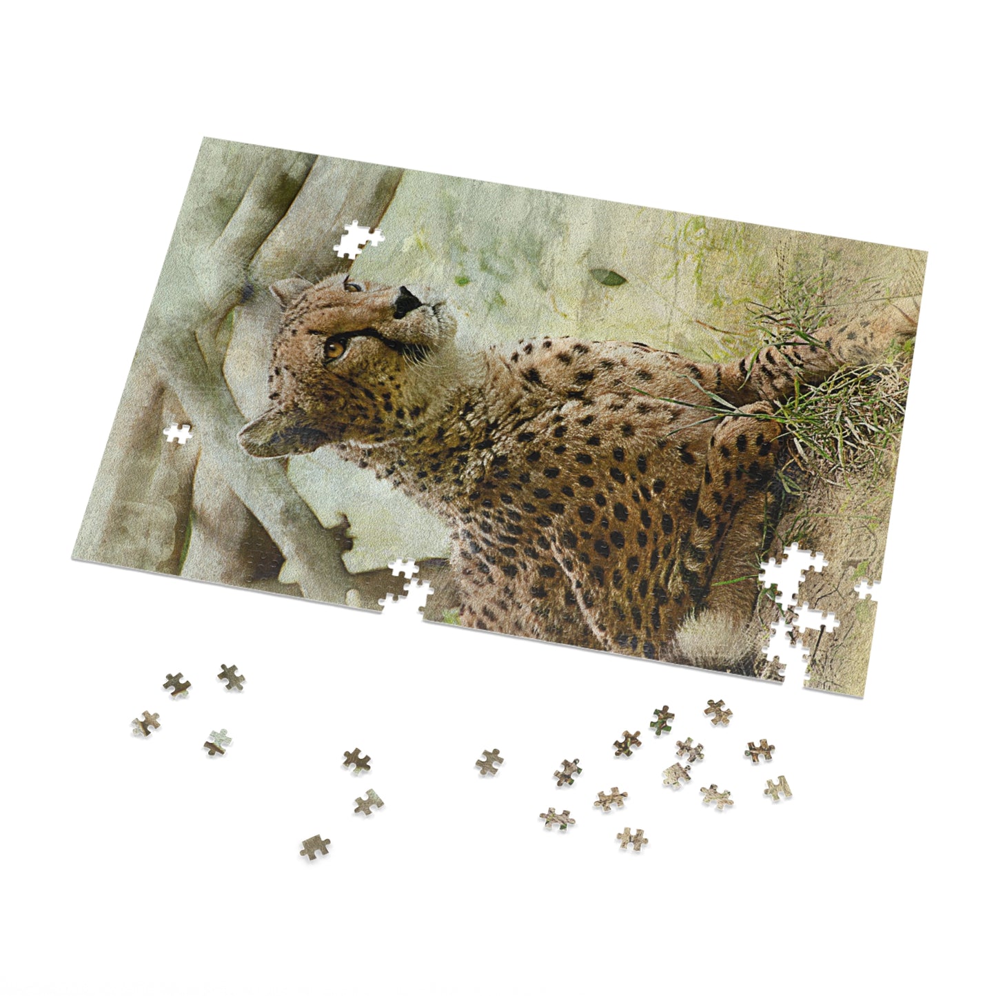 Wildlife Jigsaw Puzzle with Tin, Cheetah Puzzle Game, Family Fun Activity, Perfect Gift for Nature Lovers, Home Decor Puzzle