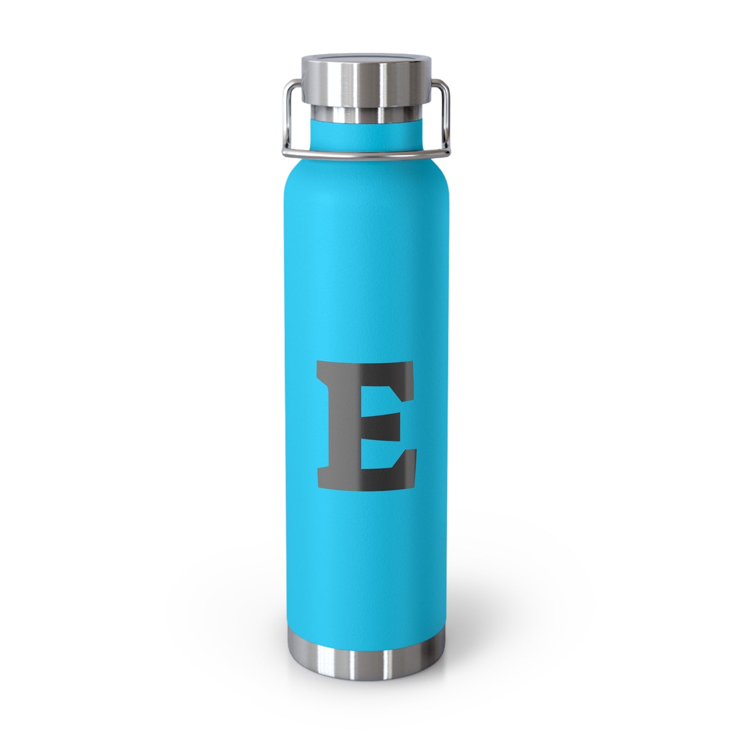Personalized Copper Insulated Water Bottle, 22oz - "E" Custom Monogram, Travel Mug, Fitness Bottle, Hydration Gift, Eco-Friendly