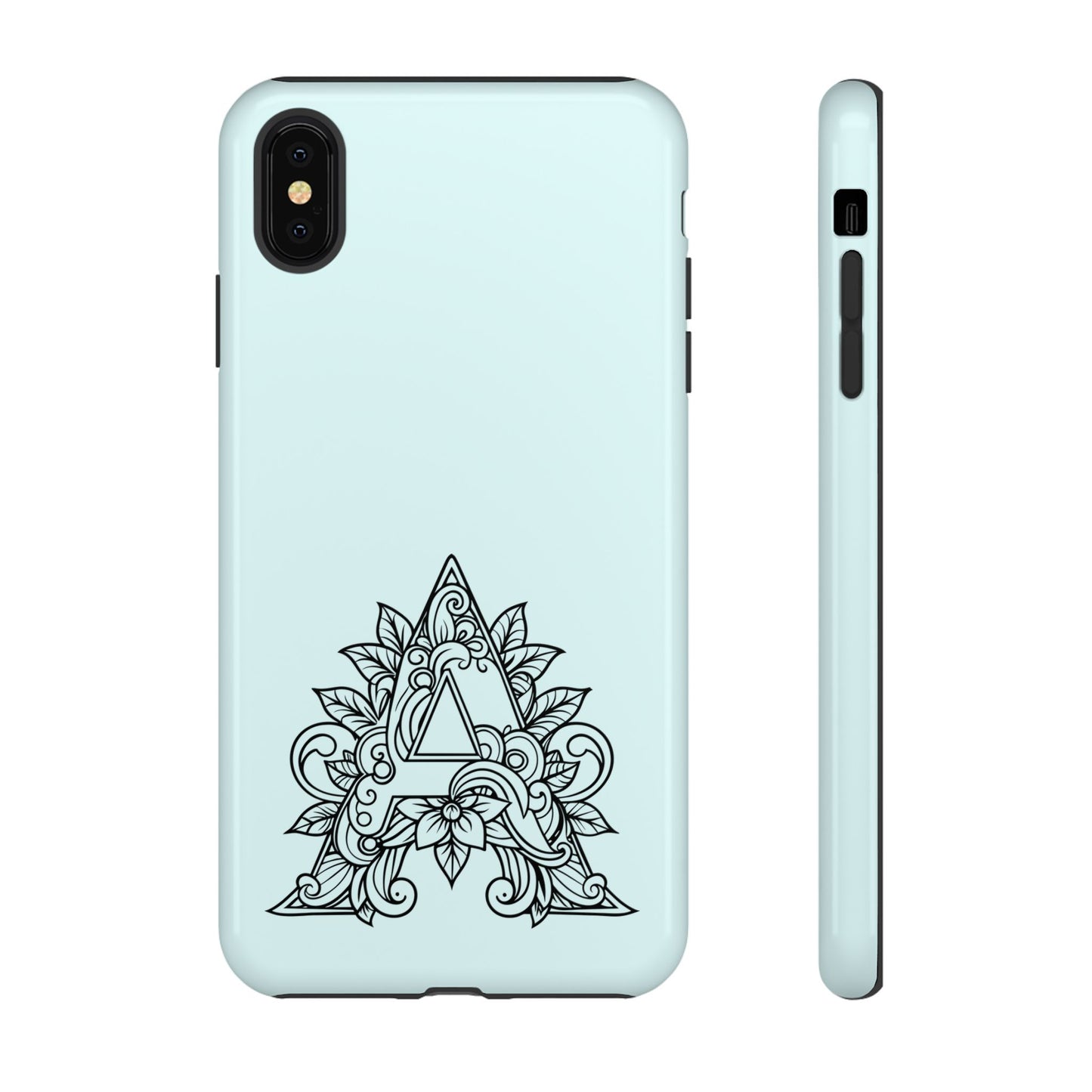 Personalized Tough Phone Case, Floral Monogram Cell Phone Cover, Custom Protective Case, Unique Gift, Birthday, Graduation