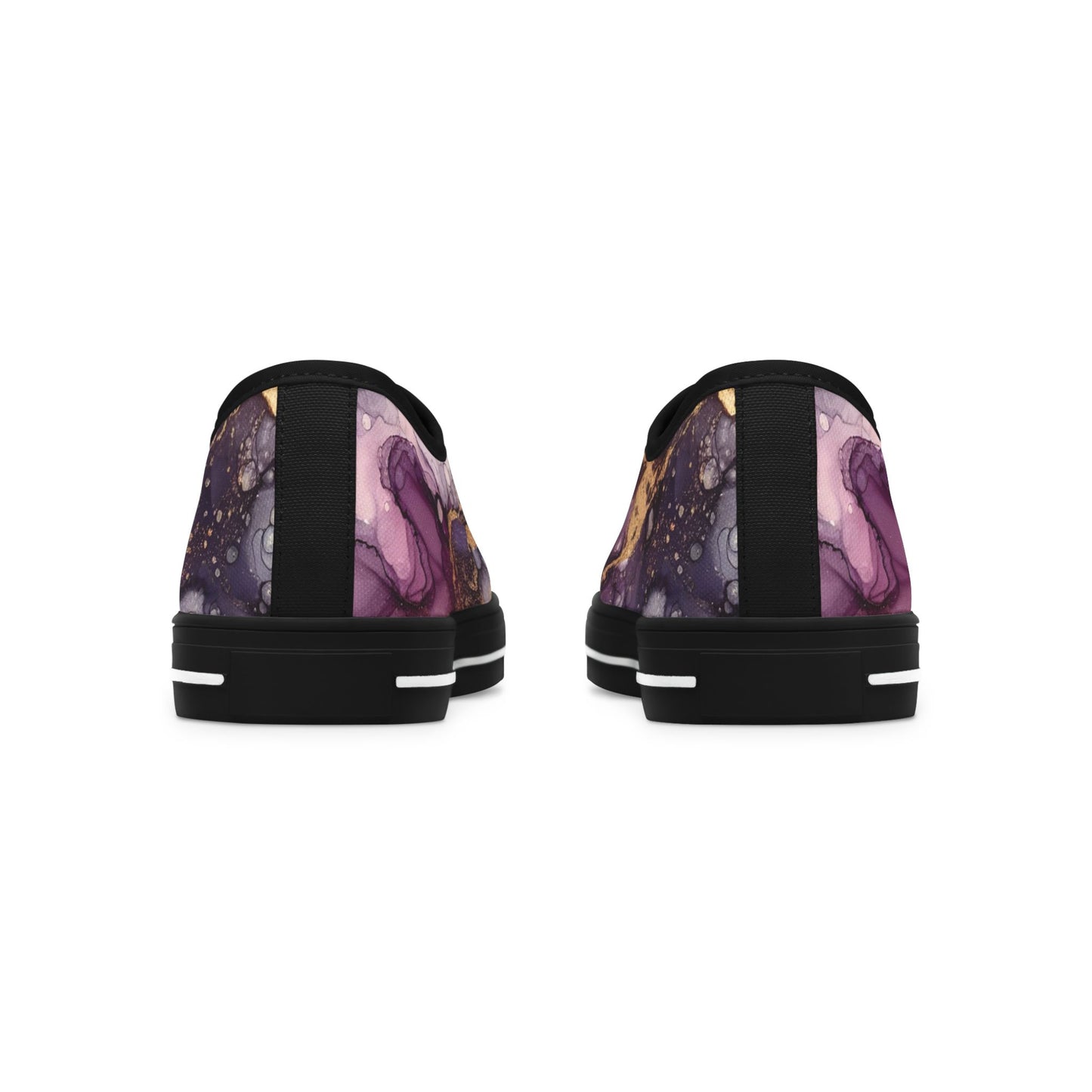 Low Top Sneakers — Purple Marble Galaxy Print