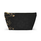 Elegant Black & Gold Damask Accessory Pouch