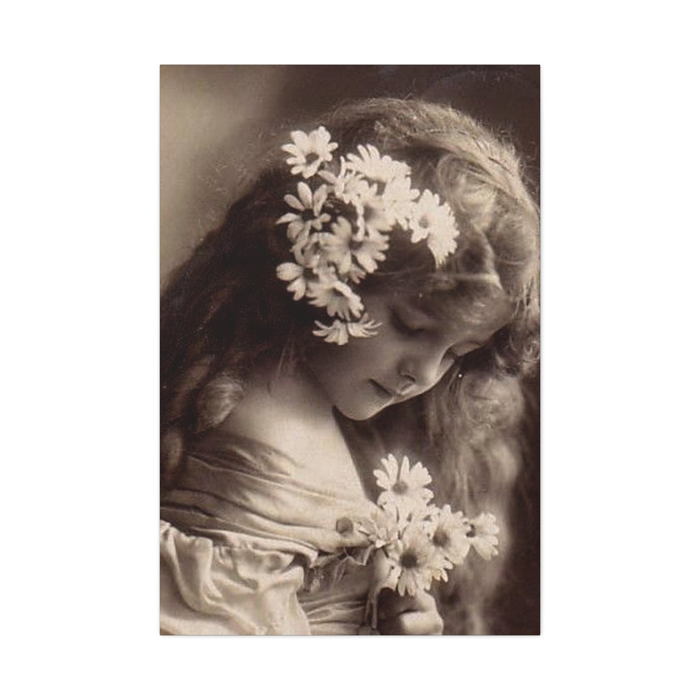 Vintage Floral Portrait Canvas