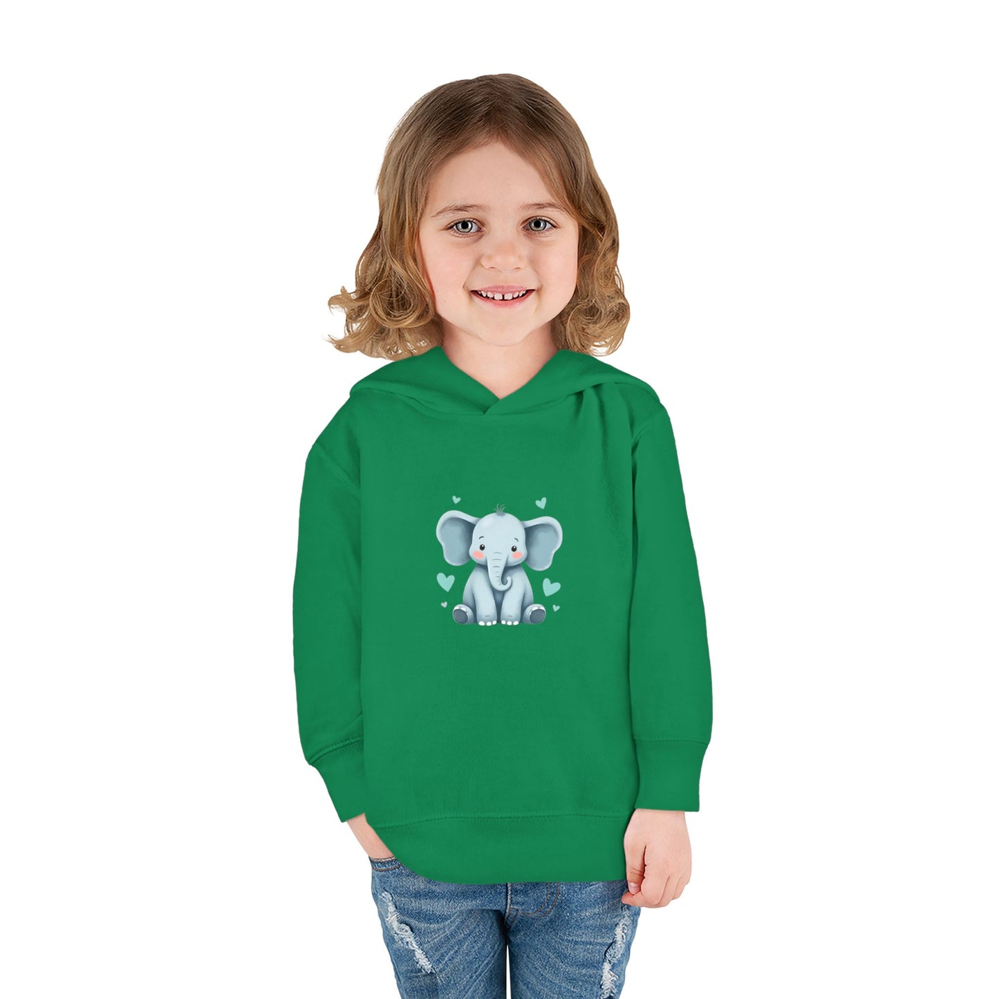 Adorable Elephant Toddler Fleece Hoodie, Kids Pullover, Baby Shower Gift, Birthday Present, Cute Animal Apparel, Cozy Toddler Wear