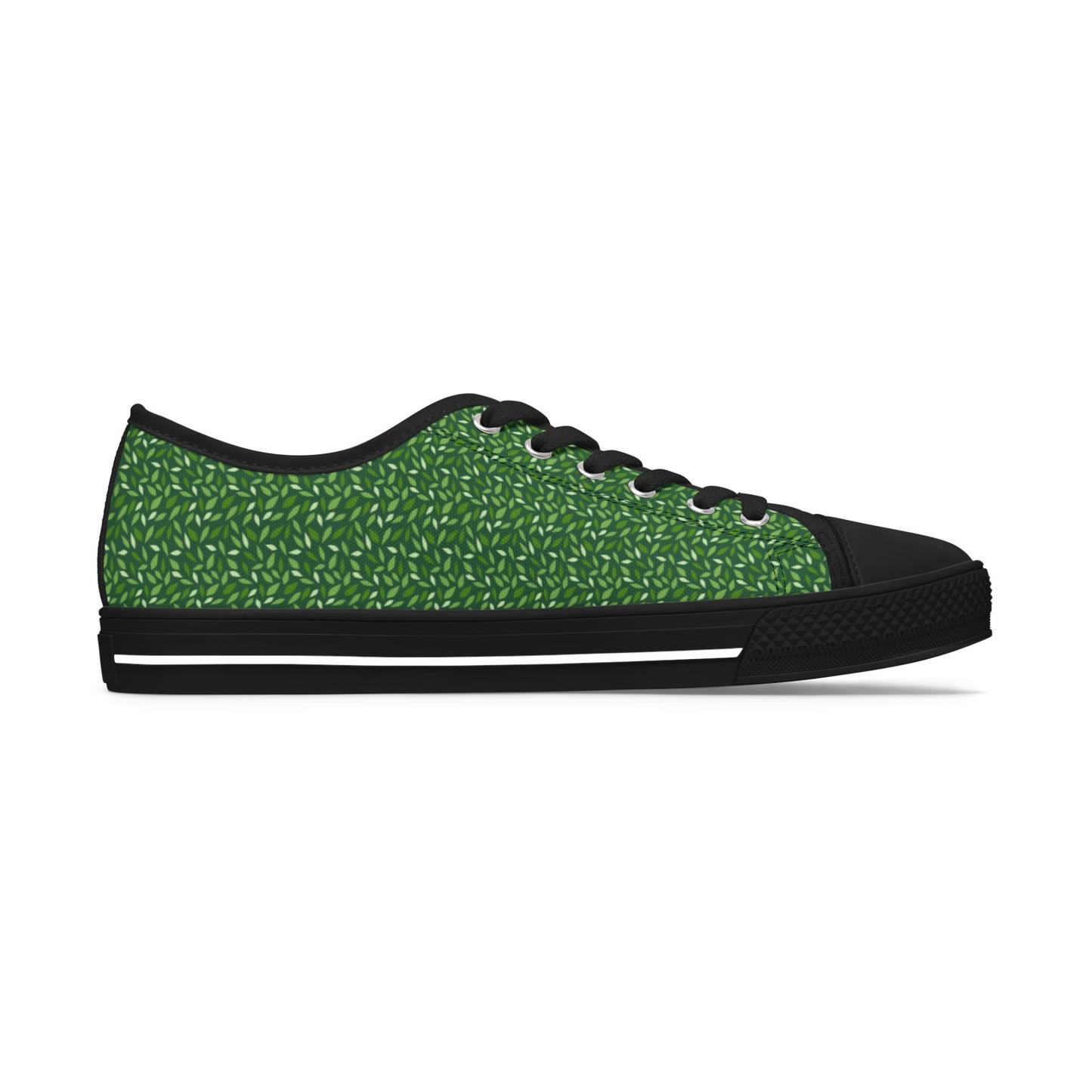 Green Texture Low Top Sneakers — Women's Casual Canvas Shoes