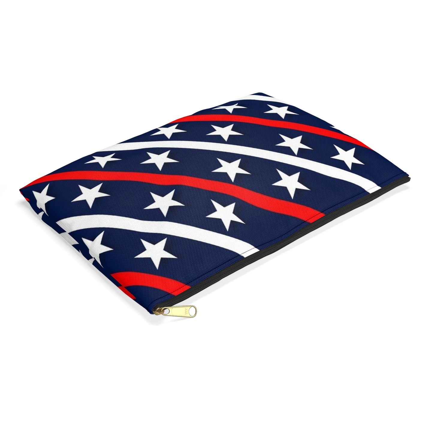 Patriotic Accessory Pouch  Starry Stripes, Cosmetic Bag, Travel Organizer, Gift for Independence Day, Summer Accessory