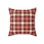 Cozy Plaid Square Pillow, Farmhouse Decor, Rustic Cushion, Autumn Throw Pillow, Gift for Home, Couch Pillow, Living Room Accent