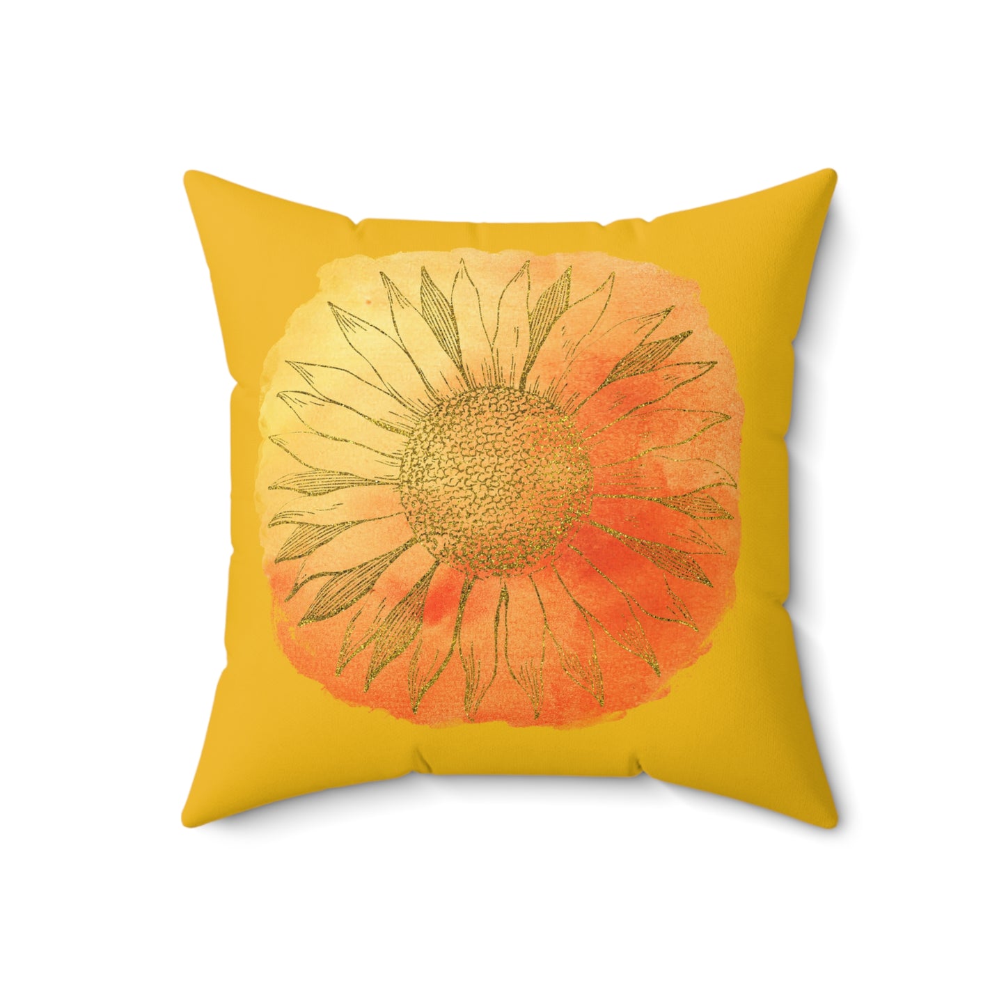 Sunflower Decorative Pillow, Bright Yellow Floral Cushion, Home Décor, Living Room Accent, Gift for Garden Lovers, Spring Decor