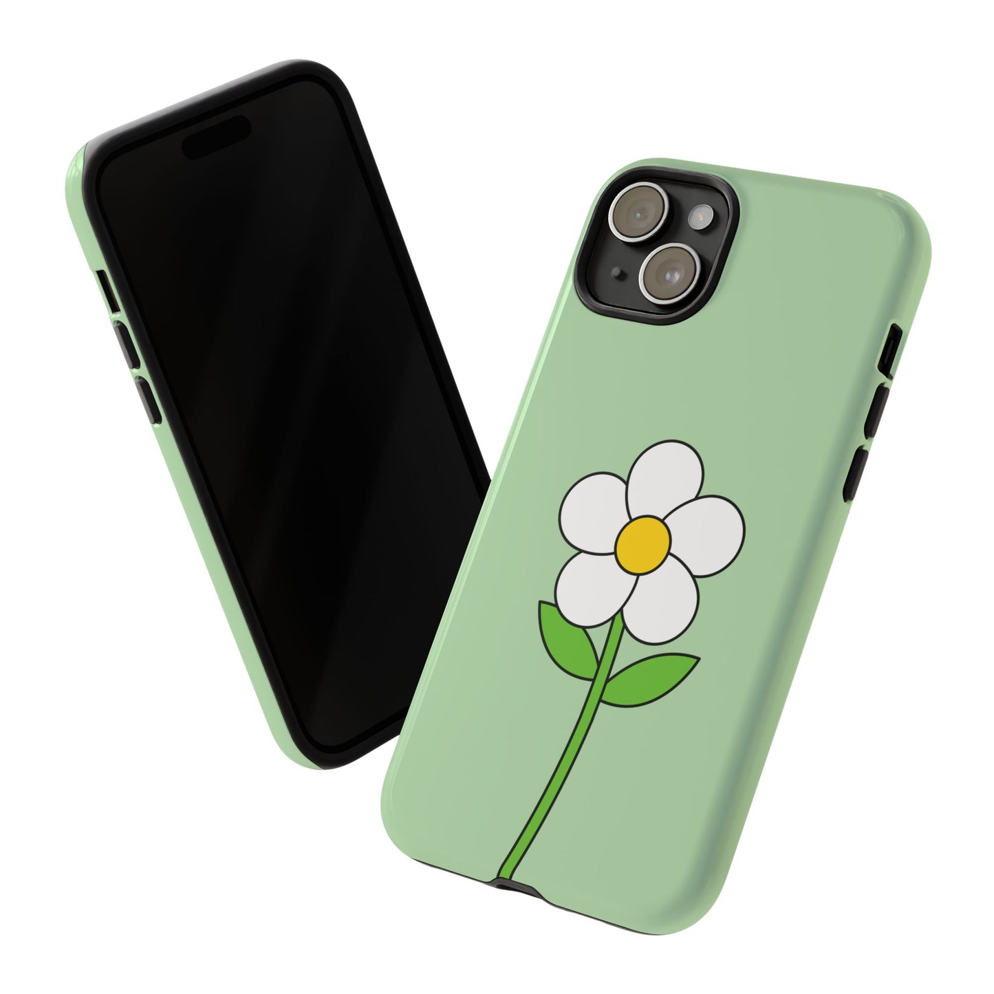 Floral Phone Case - Tough Cases for Nature Lovers, Cute Green Flower Design, iPhone Cover, Gift for Her, Spring Accessories
