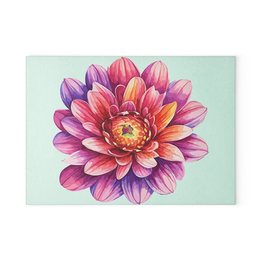 Floral Glass Cutting Board, Kitchen Decor, Housewarming Gift, Mother's Day Present, Cooking Accessories, Meal Prep Essential