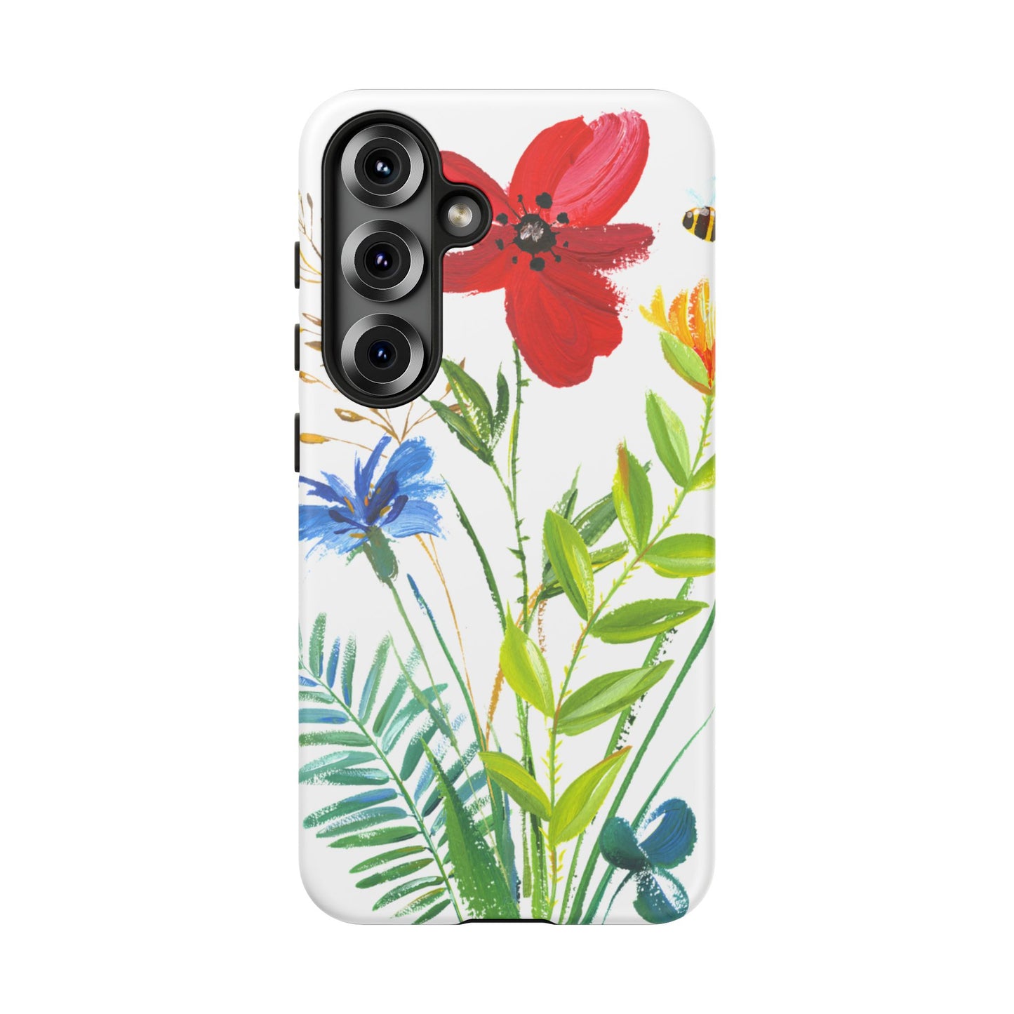 Floral Watercolor Tough Phone Case — Wildflower Bouquet Protective Cover