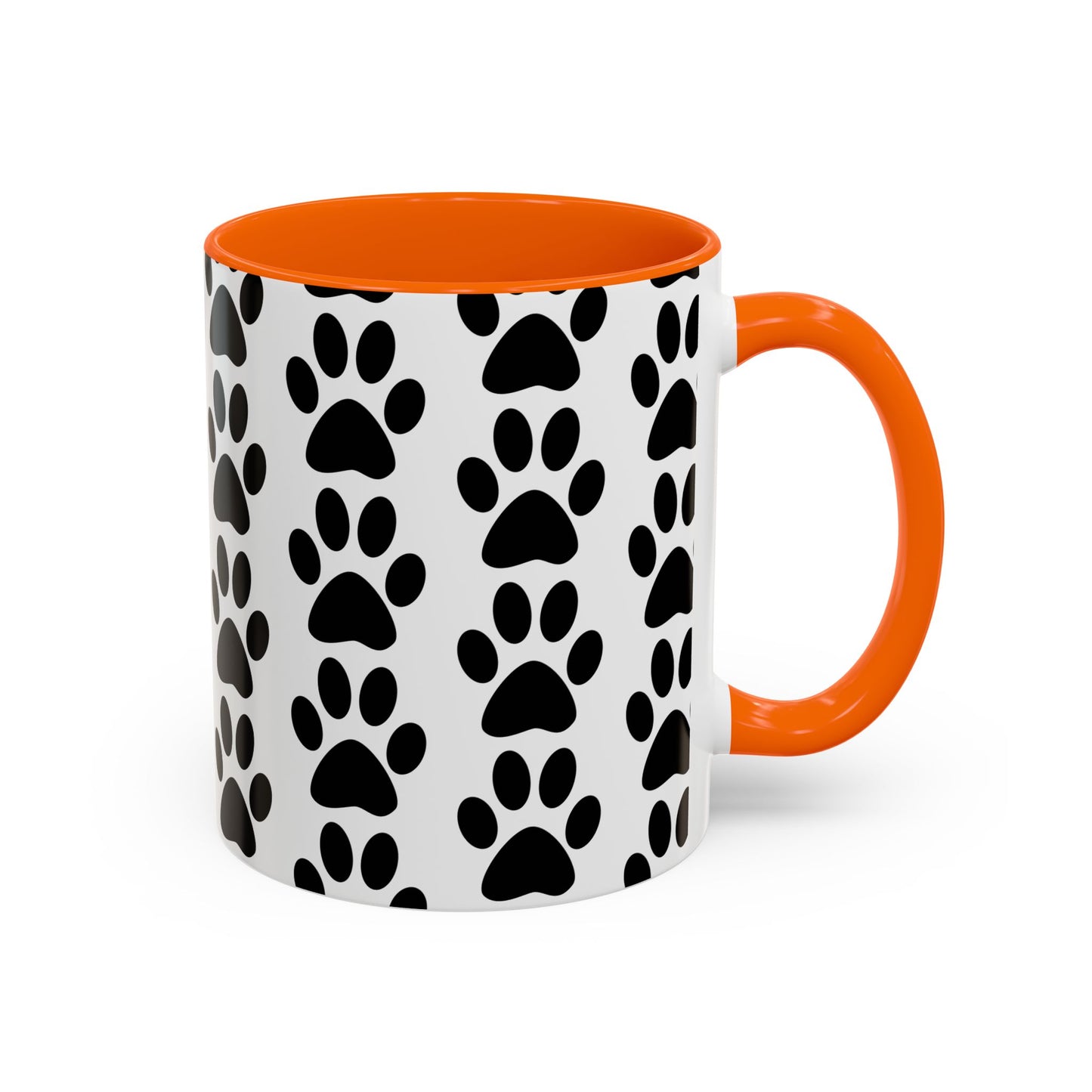 Paw Print Accent Coffee Mug - Dog Lover Gift, Black and White Pet Mug, Cute Animal Decor, Personalized Pet Owner Present, Coffee Tea Cup