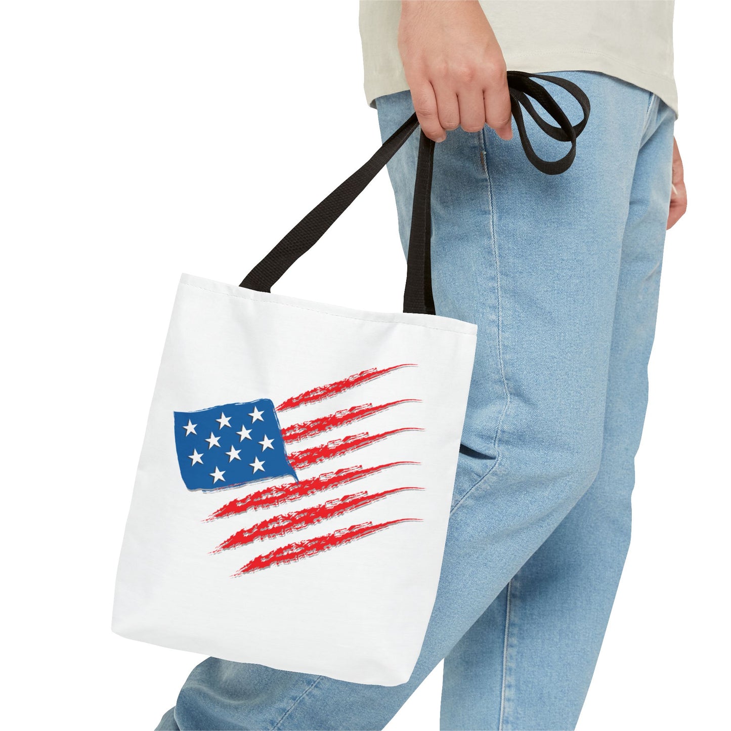 Patriotic Tote Bag | USA Pride | American Flag Design | Eco-Friendly Market Bag | Gift for Fourth of July, Veterans, Memorial Day