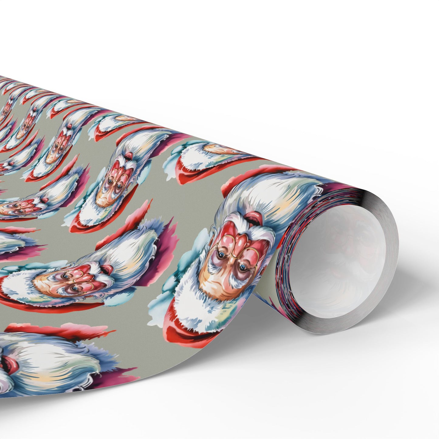 Santa Face Wrapping Paper Roll — Festive Holiday Gift Wrap