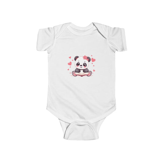Cute Panda Infant Bodysuit - Adorable Baby Outfit, Perfect for Baby Showers, First Birthdays, and Valentine's Day