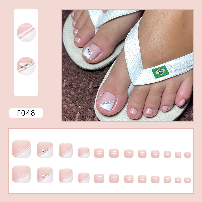 Pure desire French diamond flash ins wind sweet and cool hot girl press-on nails and Press-on toenails special – Image 9