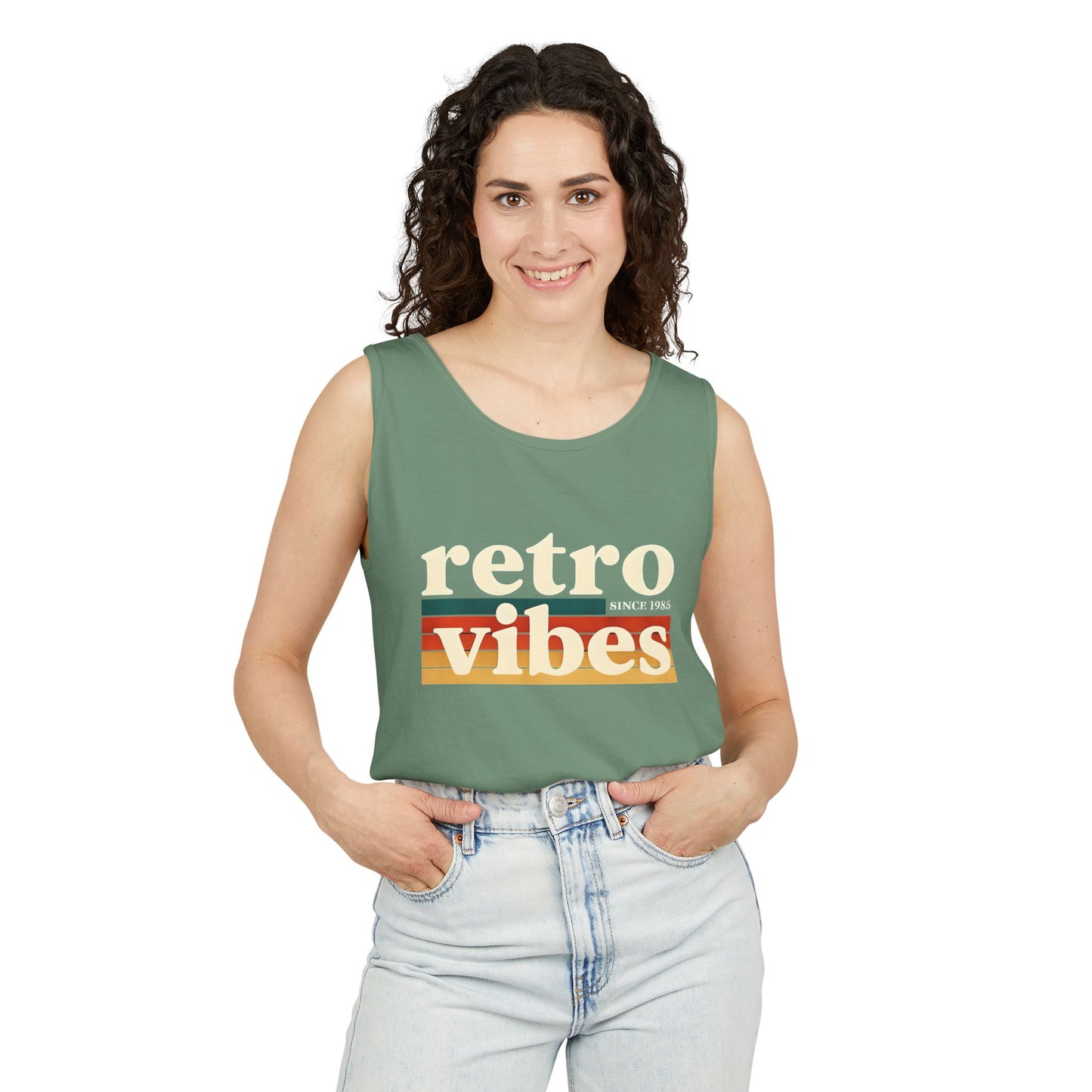 Retro Vibes Tank Top - Unisex Summer Apparel, Casual Wear, Beach Attire, Vintage Style, Gift for Friends