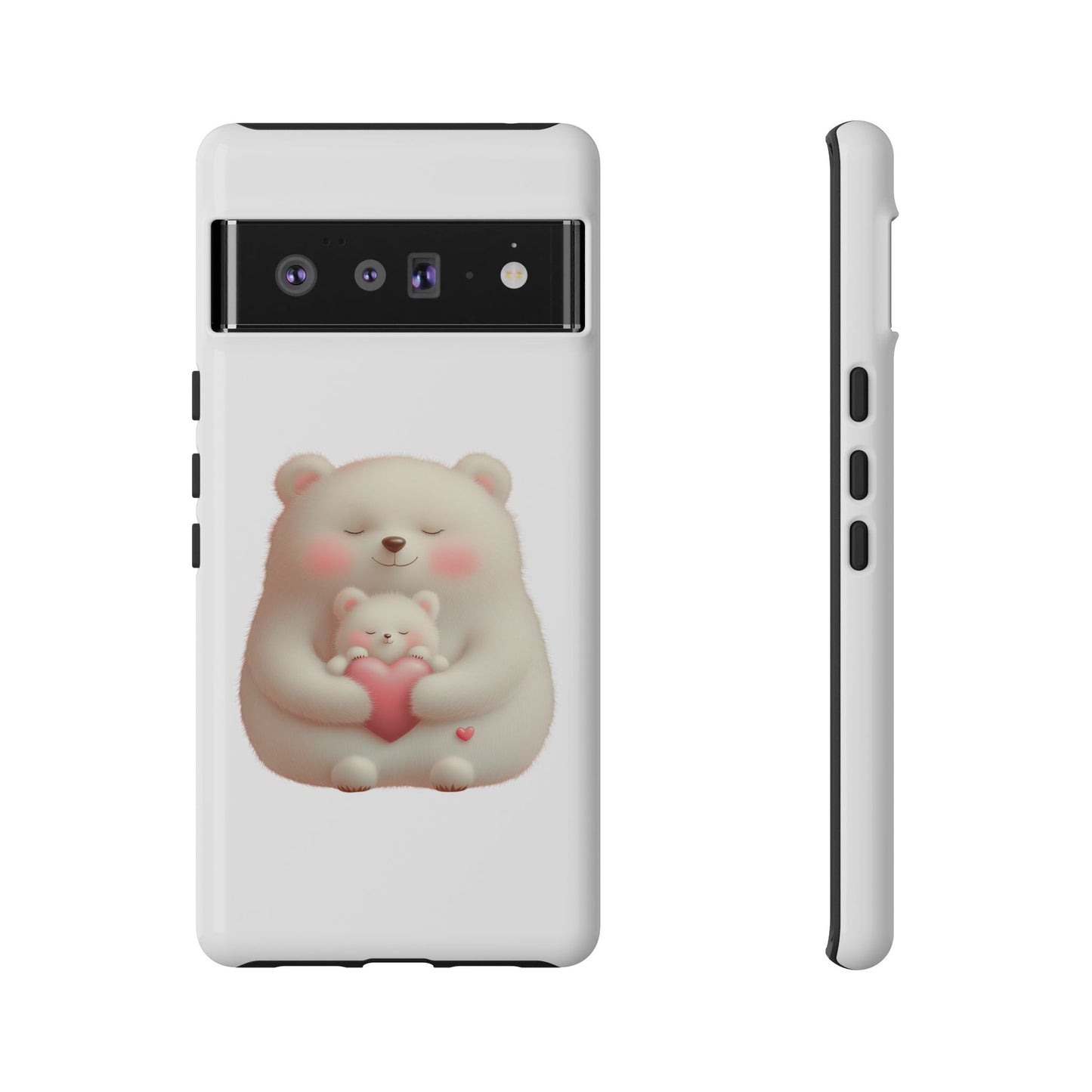 Cute Bear Phone Case, Tough Cases, Animal Lover Gift, Kids Accessories, Mother’s Day, Heartwarming Design