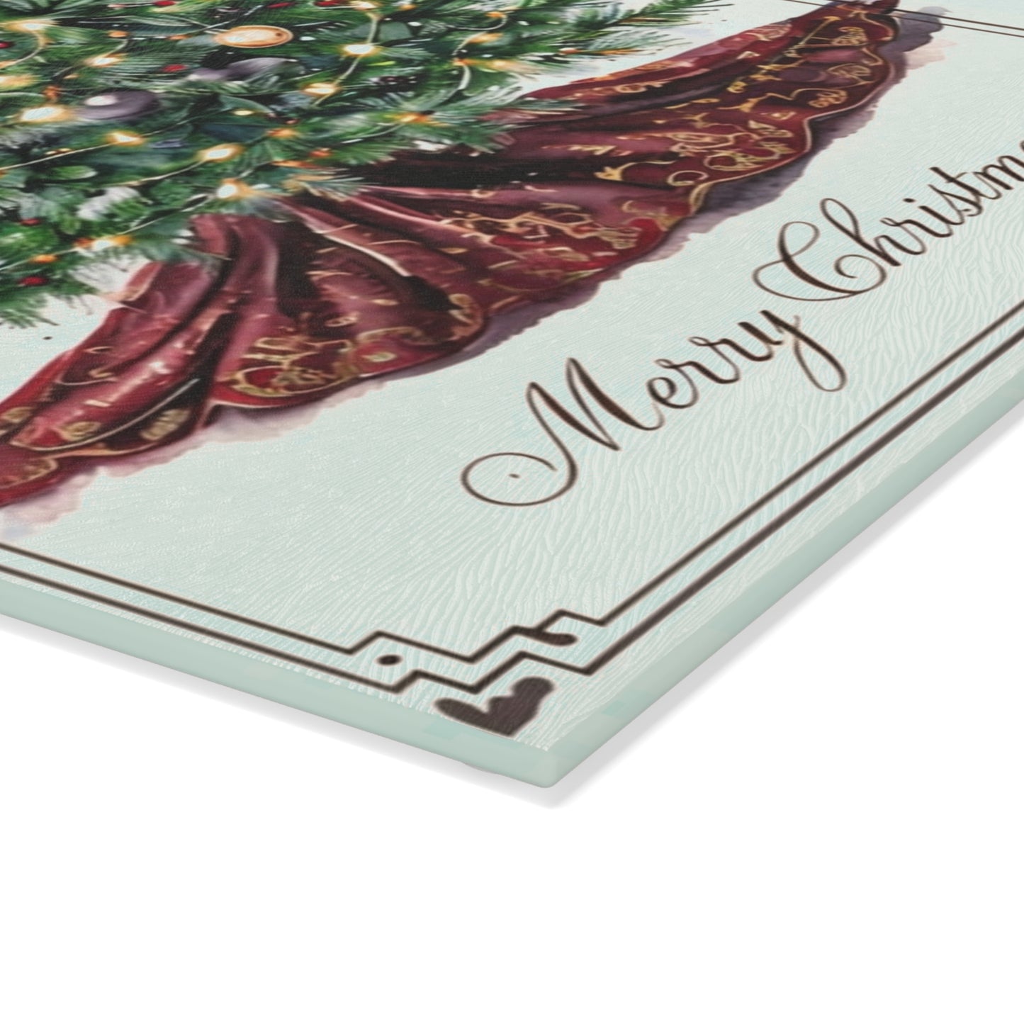 Christmas Tree Glass Cutting Board - Festive Holiday Kitchen Decor