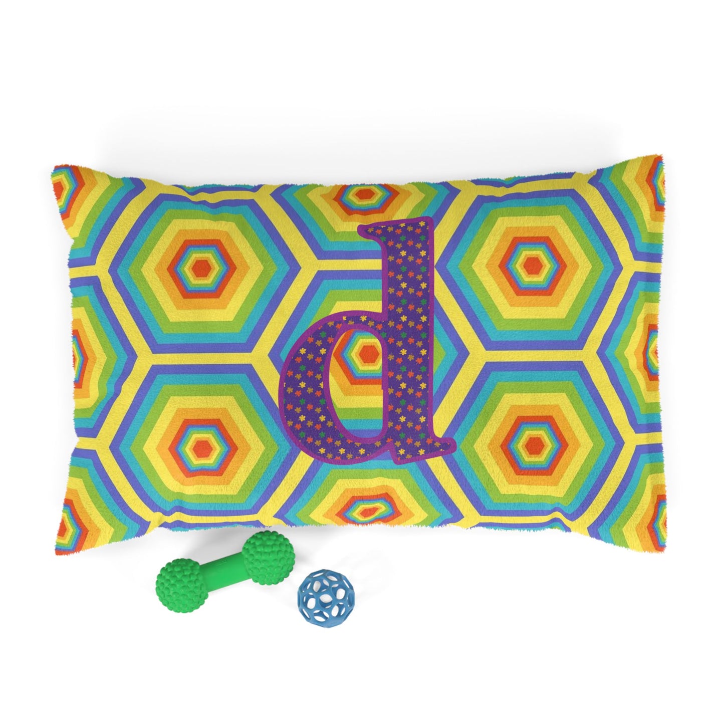 Vibrant Honeycomb Pet Bed - Colorful Dog Cat Bedding, Cozy Pet Lounge, Fun Pet Gift, Rainbow Dog Bed, Customizable Pet Accessories