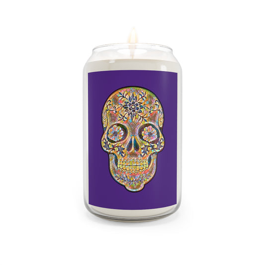 Vibrant Skull Scented Candle | Colorful Home Decor, Aromatherapy Gift, Unique Candle, Day of the Dead Decor, Relaxation Candle