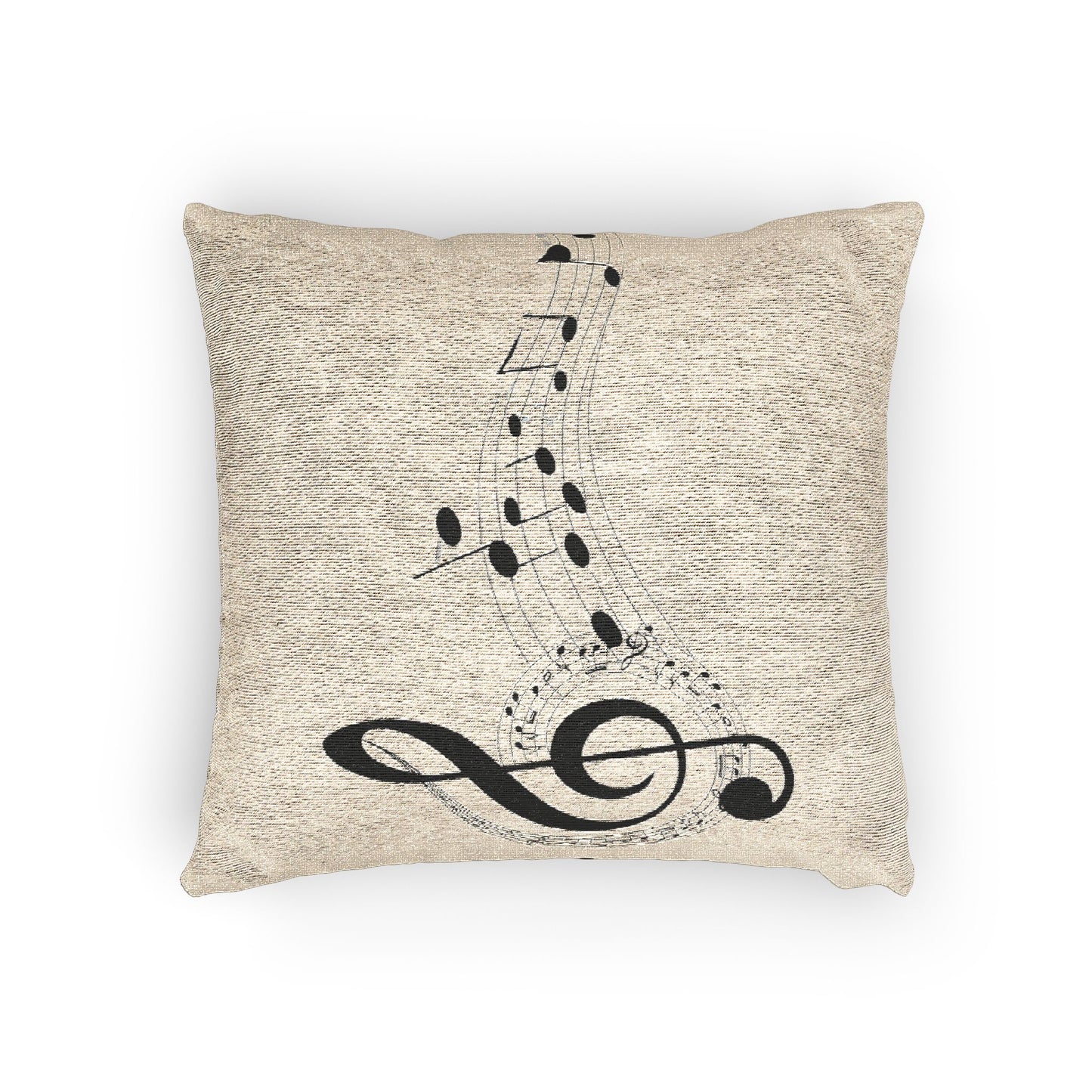Musical Note Woven Pillow - Cozy Decor for Music Lovers