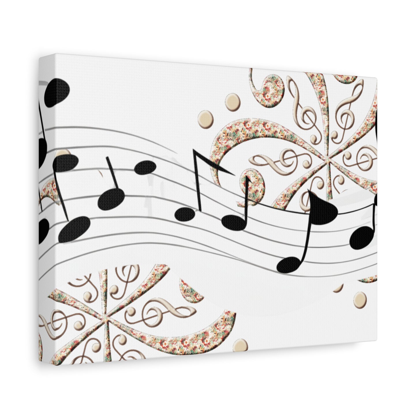 Musical Note Canvas Art, Floral Decor for Home, Music Lover Gift, Wall Art for Musicians, Unique Gift Idea