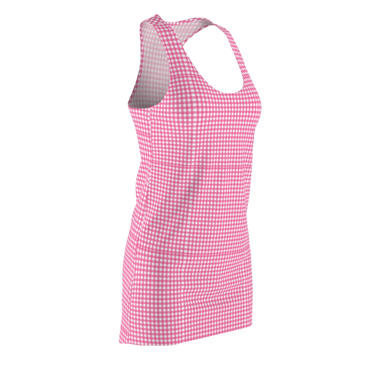 Charming Pink Gingham Racerback Dress for Summer, Casual Wear, Day Out, Holidays, Beach Trips, Stylish Outfit