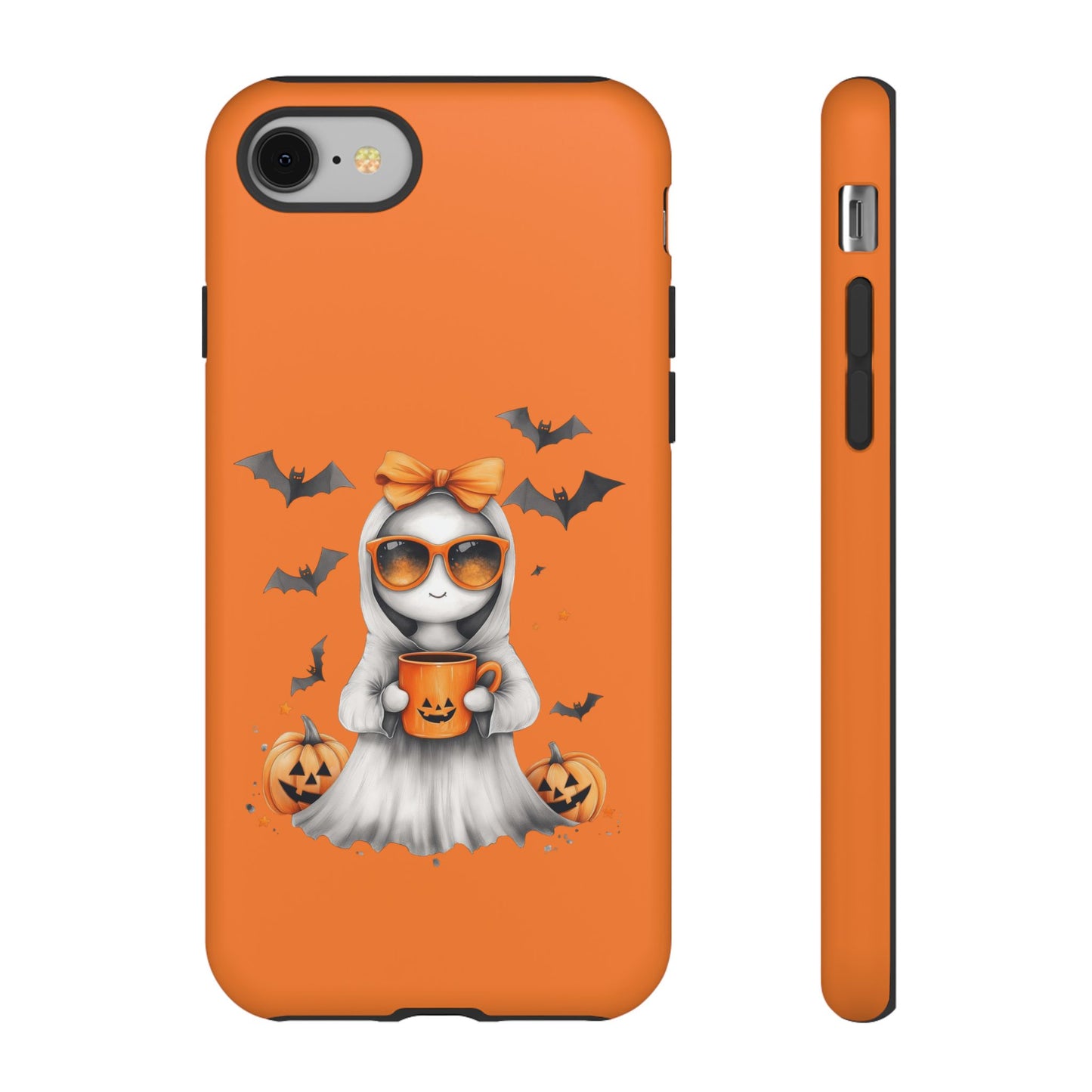 Halloween Ghost Phone Case, Cute Cat Ghost Case, Autumn Phone Cover, Spooky Season Gift, Trick or Treat Case