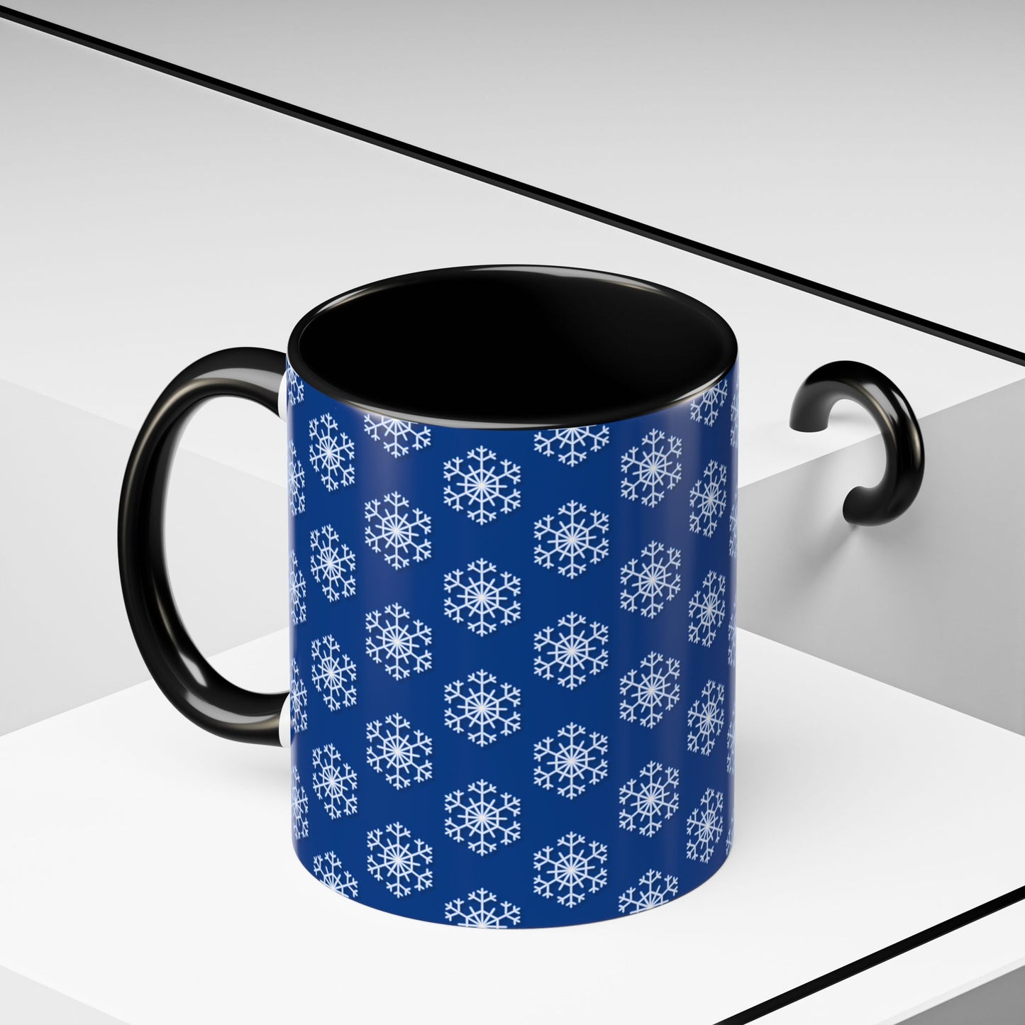 Blue Snowflake Accent Coffee Mug for Winter, Holiday Gift, Cozy Drinkware, Festive Kitchen Decor, Mug for Coffee Lovers, Tea Time Essential