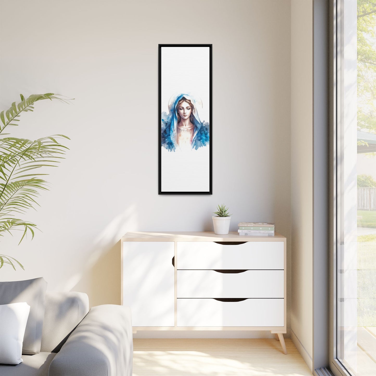 Framed Canvas Art Print, Spiritual Decor, Religious Artwork, Wall Decor, Gift for Faith, Elegant Home Decoration