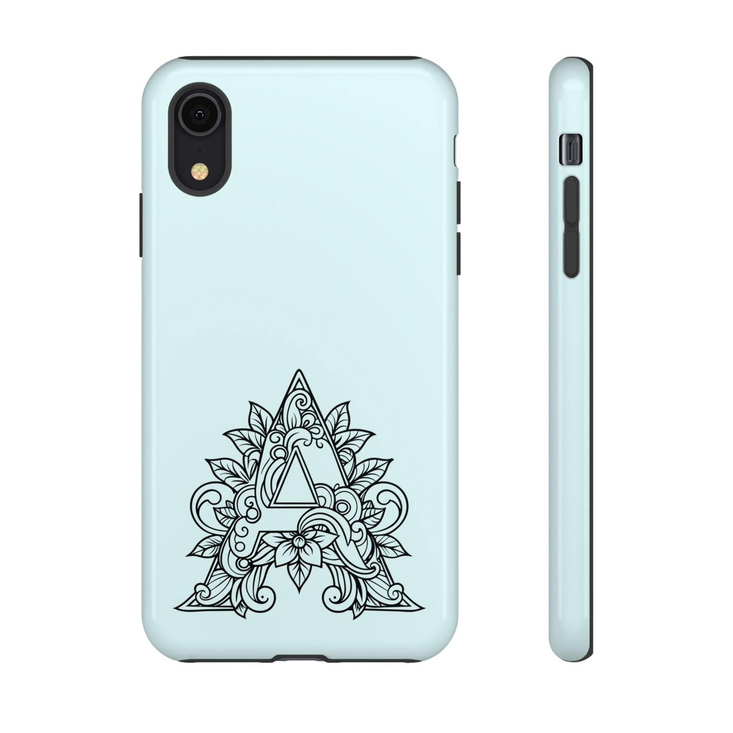 Personalized Tough Phone Case, Floral Monogram Cell Phone Cover, Custom Protective Case, Unique Gift, Birthday, Graduation