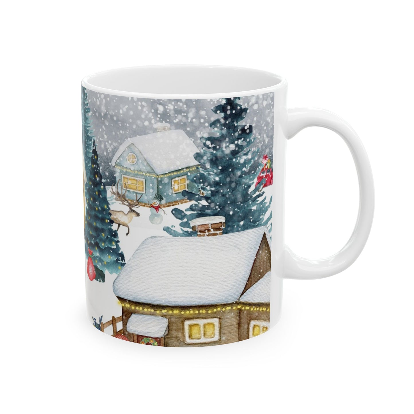 Winter Wonderland Ceramic Mug - Cozy Hot Chocolate Cup, Holiday Gift, Christmas Decor, Seasonal Kitchenware, Snowy Scene