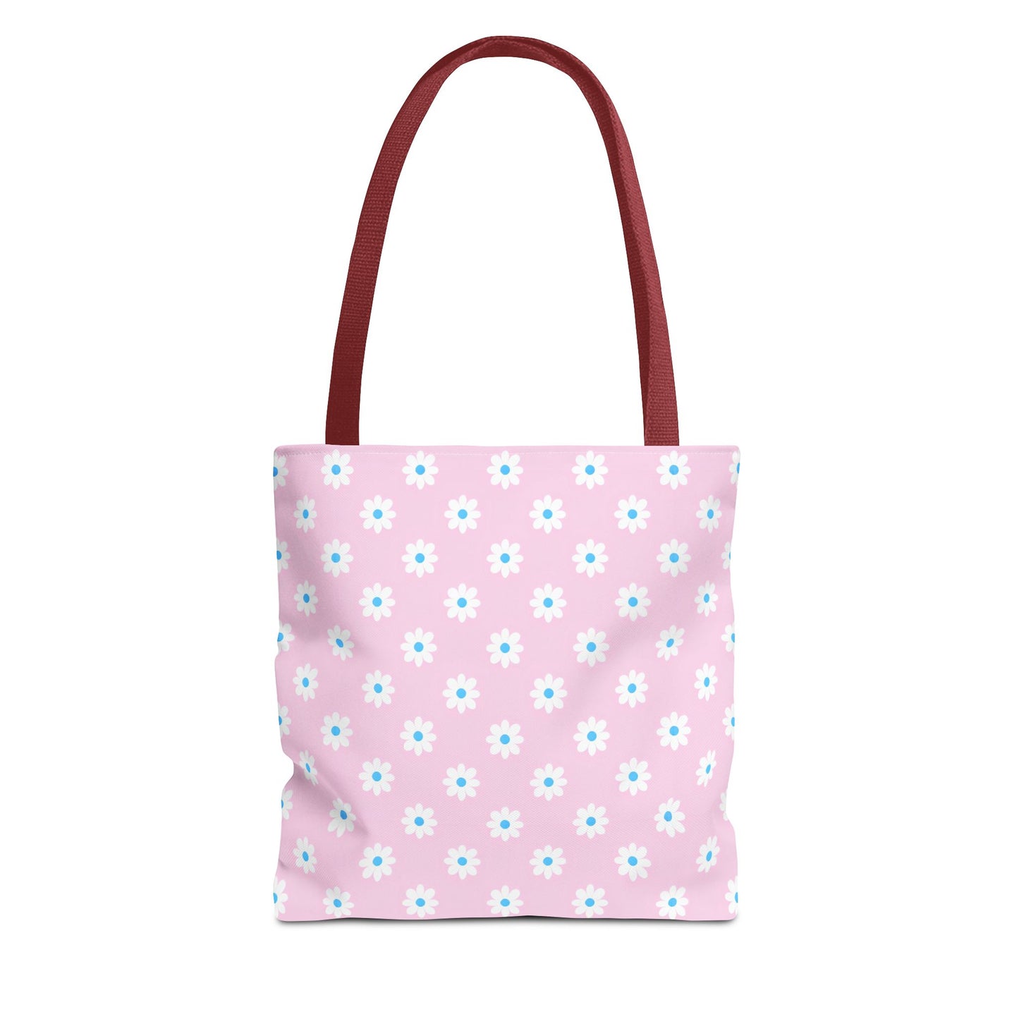 Pink Daisy Pattern Tote Bag — Floral Everyday Canvas Shopper