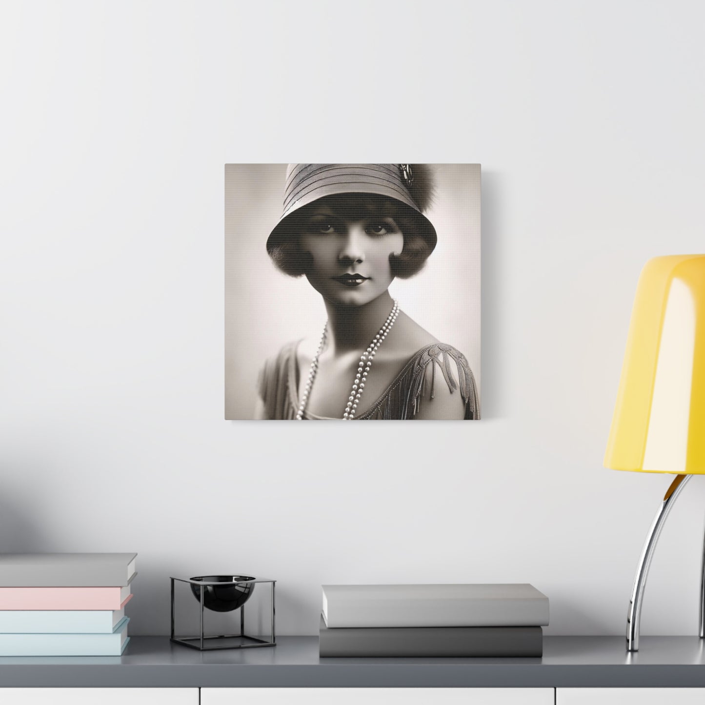 Vintage 1920s Flapper Portrait Canvas