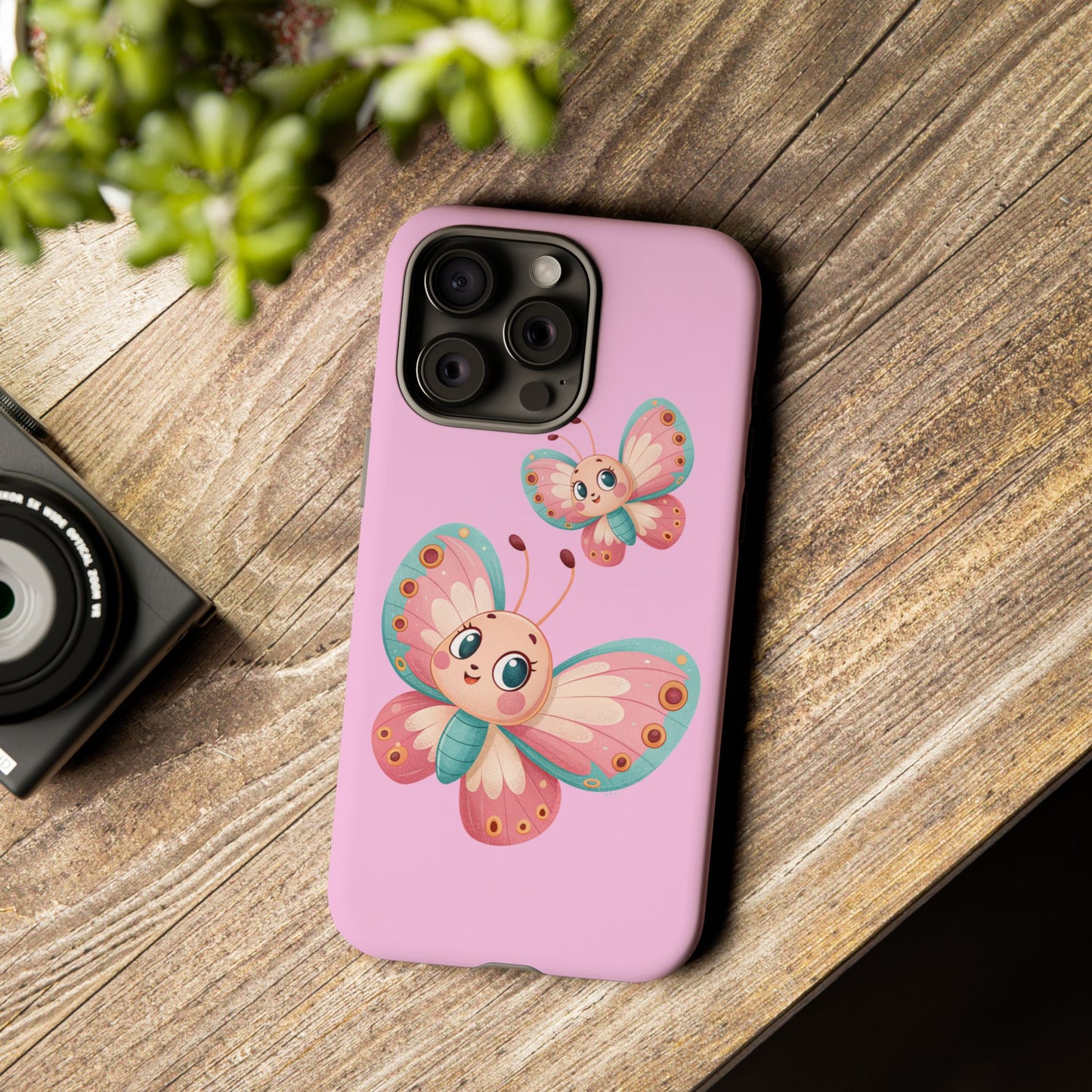 Cute Butterfly Phone Case, Tough Phone Cover, Girly Phone Accessory, Unique Gift for Her, Kids Phone Case, Floral Design Case