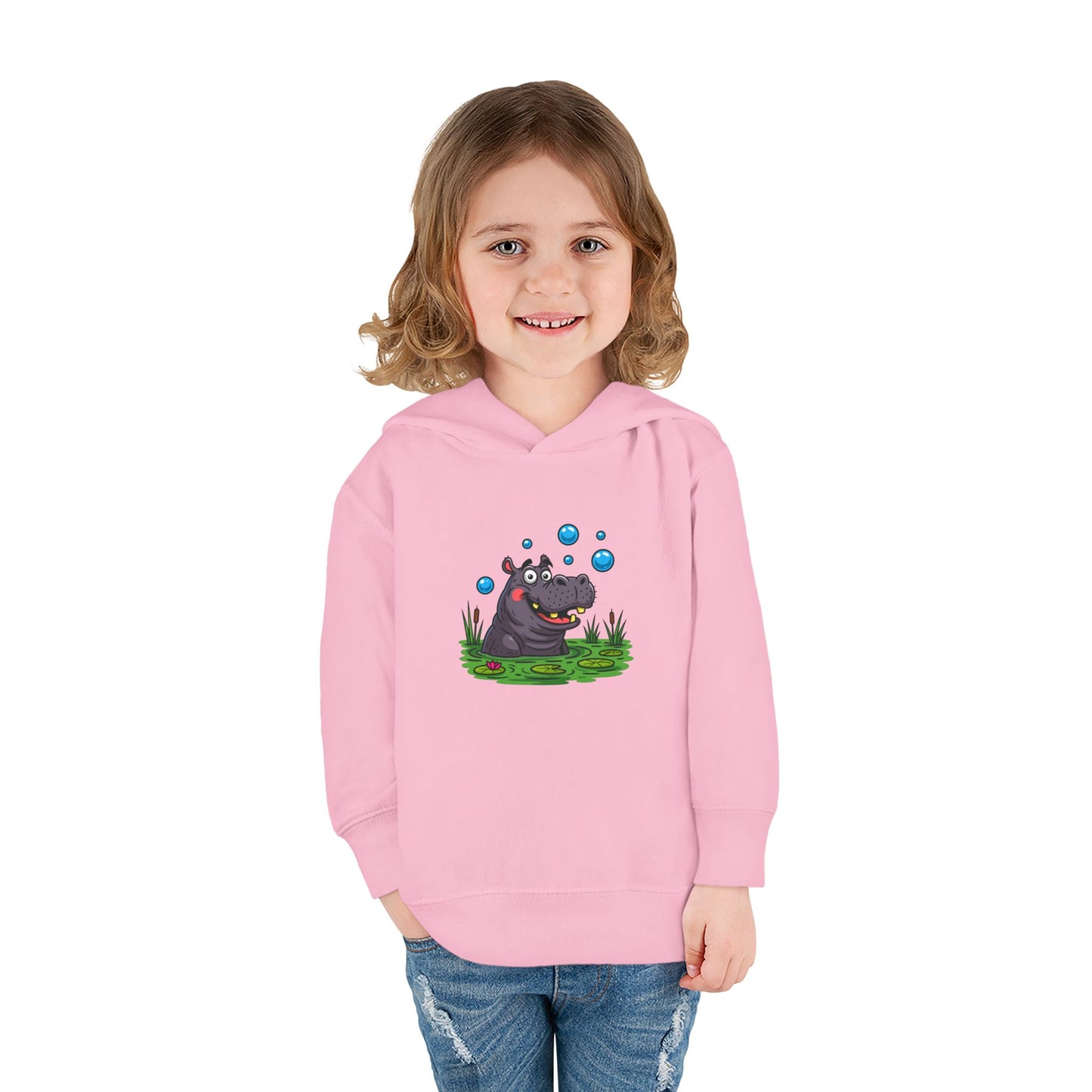 Adorable Hippo Fleece Hoodie, Toddler Hoodie, Kids Pullover, Animal Sweatshirt, Cute Baby Gift, Cozy Toddler Wear
