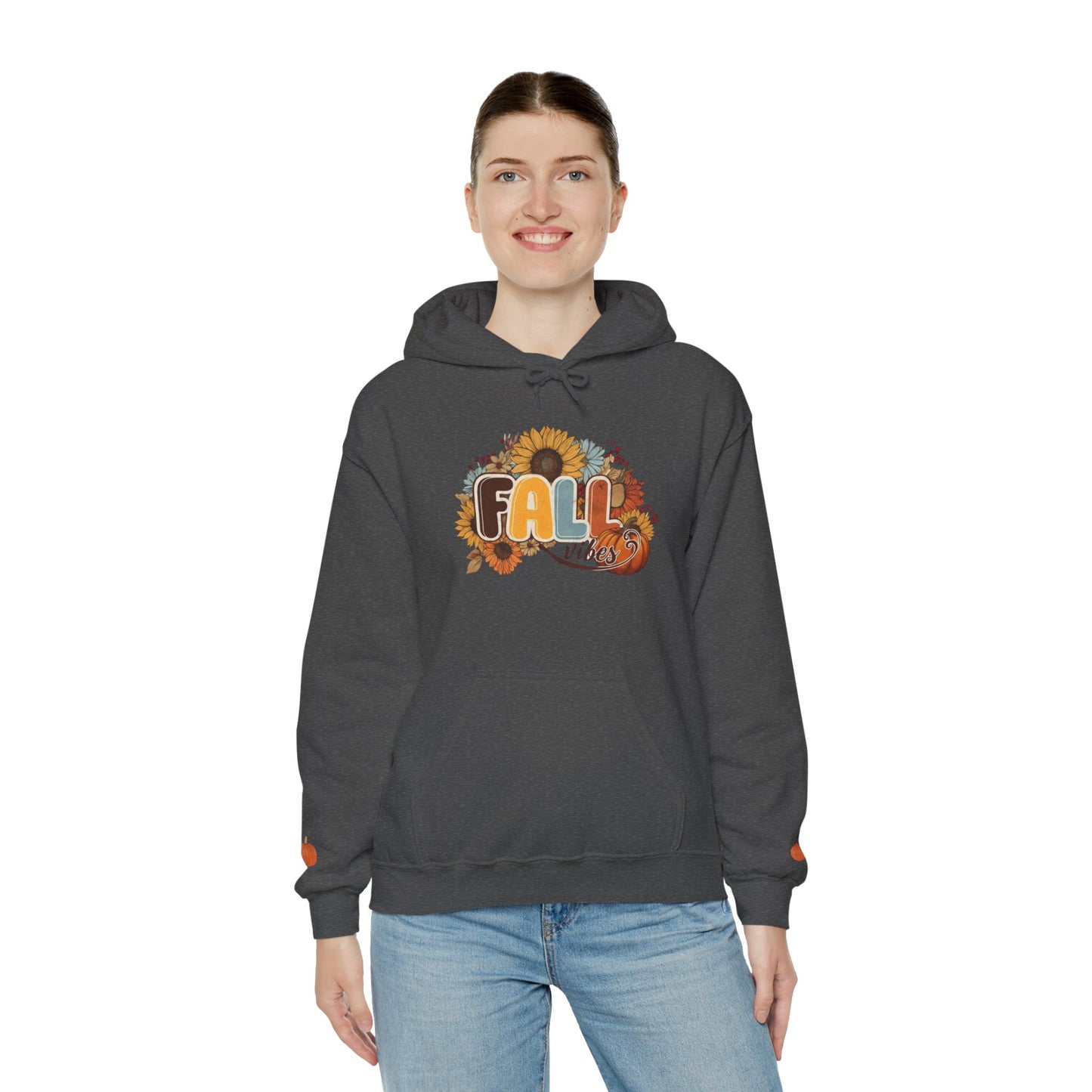 Cozy Fall Vibes Hoodie, Unisex Sweatshirt for Autumn, Pumpkin Design, Perfect for Thanksgiving, Gift for Friends, Seasonal Wear