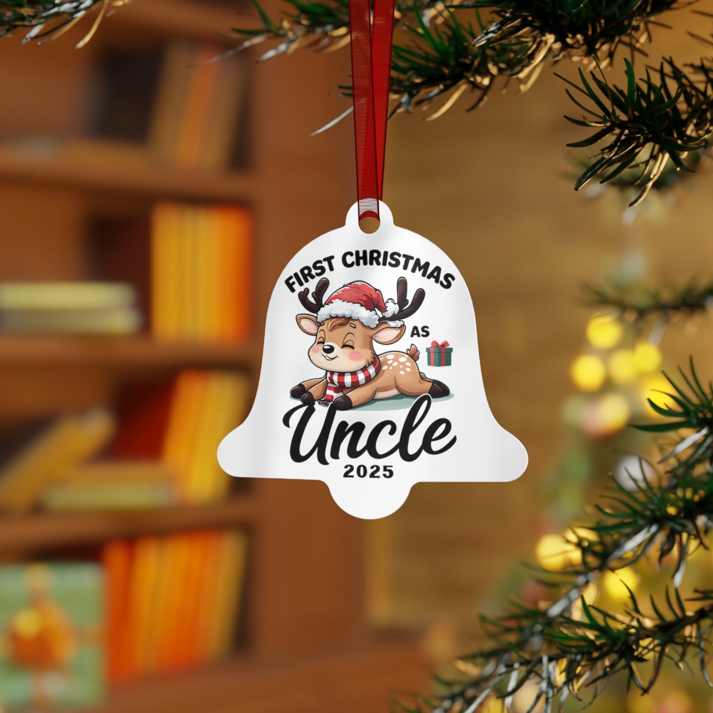 Personalized Holiday Ornaments, First Christmas as Uncle 2025, Metal Tree Decorations, Keepsake Gifts, Family Celebrations, Customized Gifts