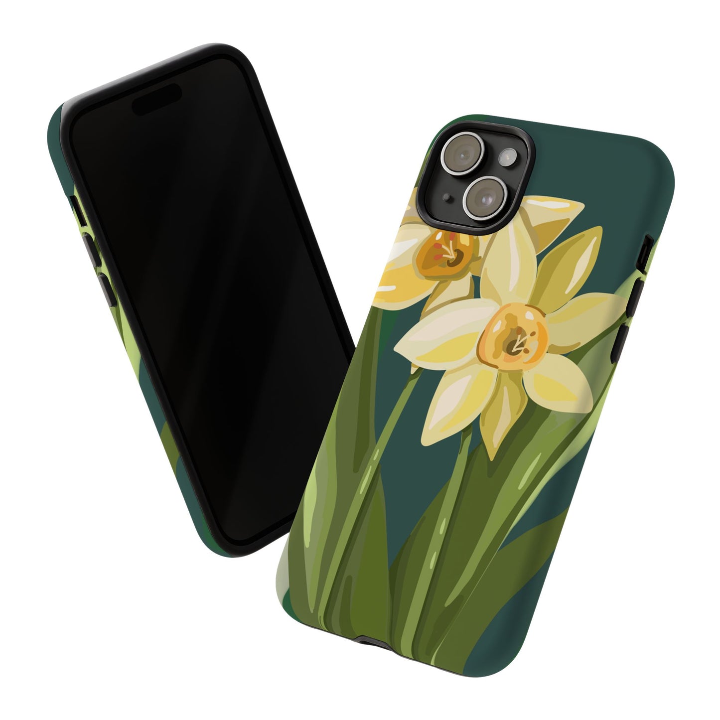 Floral Phone Case - Yellow Daffodil Design, Tough Phone Cover, Spring Decor, Floral Gift, Nature-Inspired Accessories