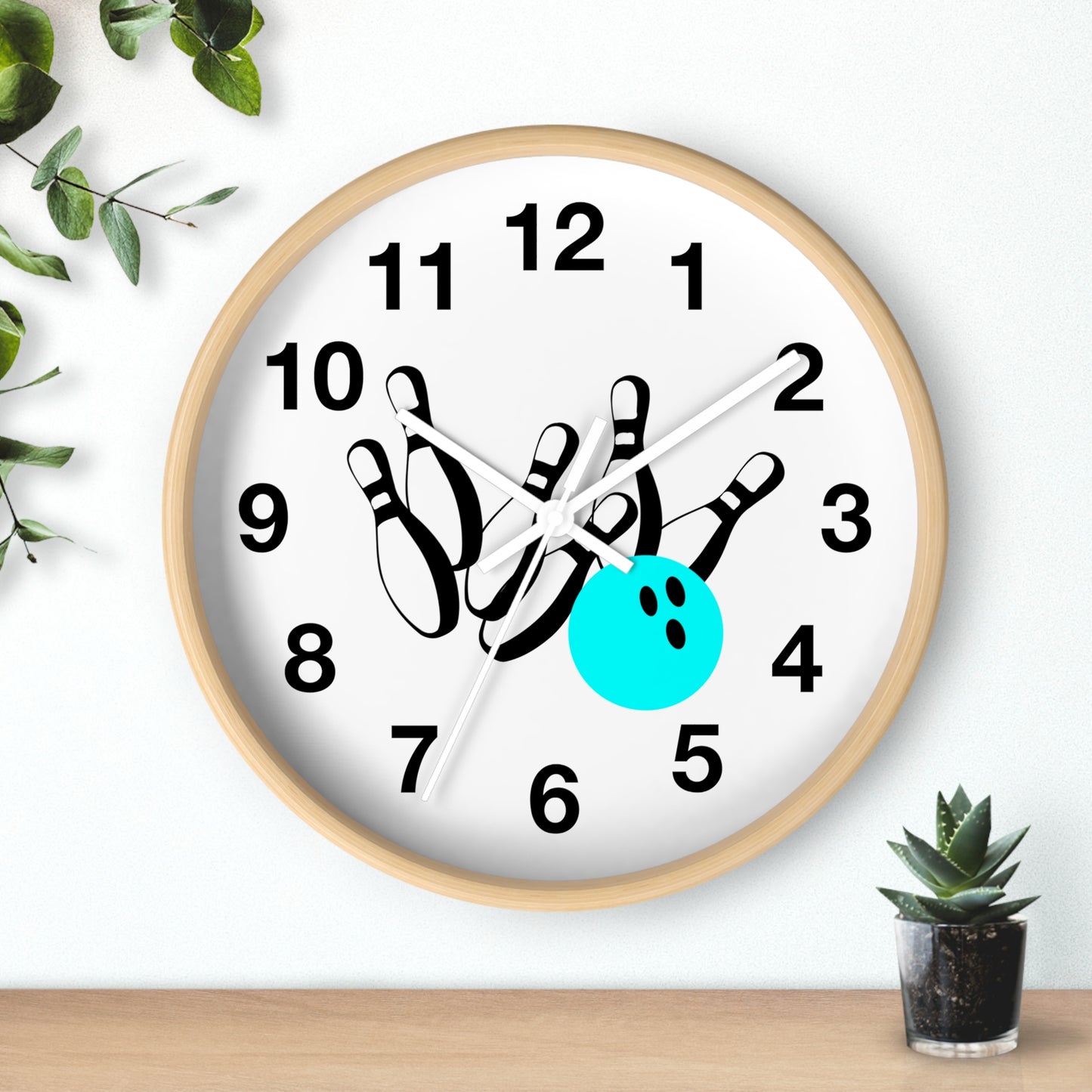Bowling Wall Clock, Fun Bowling Decor, Gift for Bowlers, Sports Wall Art, Unique Bowling Gift, Bowling Alley Decor