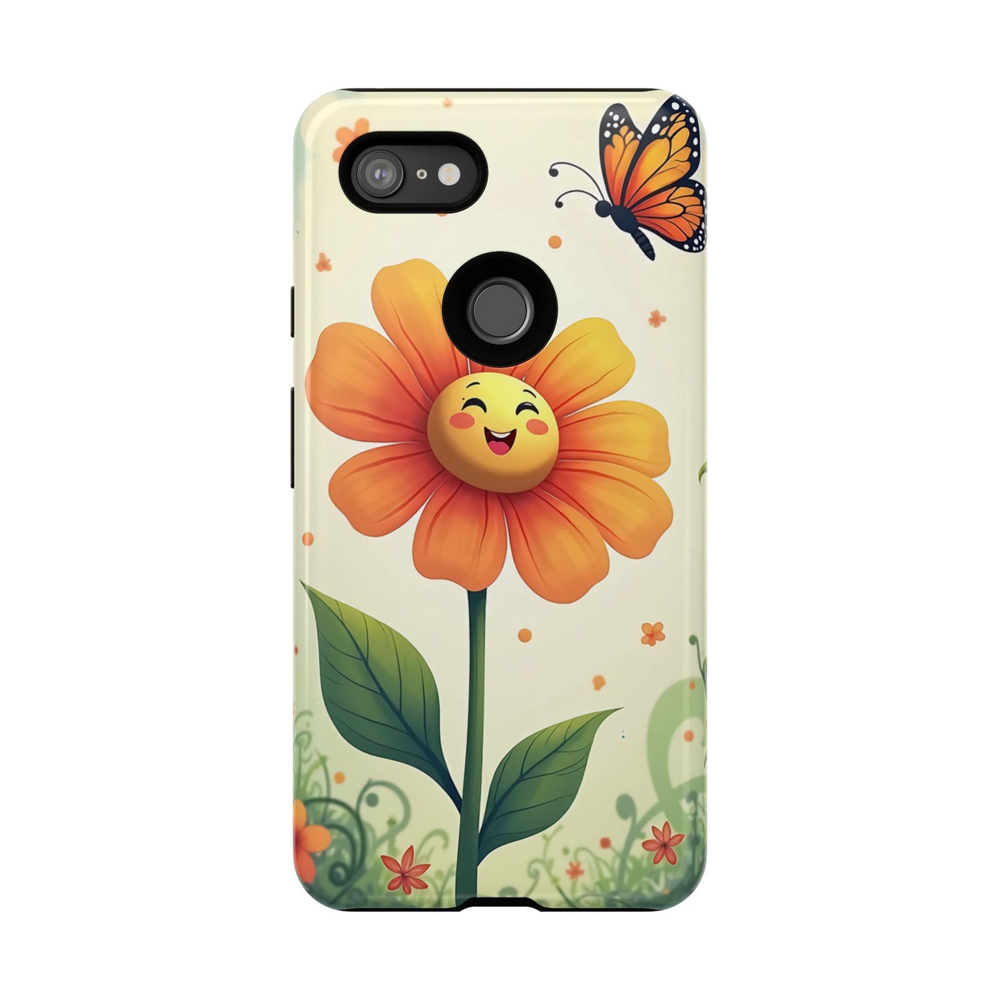 Floral Phone Case with Butterfly Design, Cute Flower Phone Cover for Nature Lovers, Eco-Friendly Gift, Spring Vibes, Birthday Present