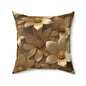 Elegant Floral Square Pillow for Cozy Home Decor, Boho Accent Pillow