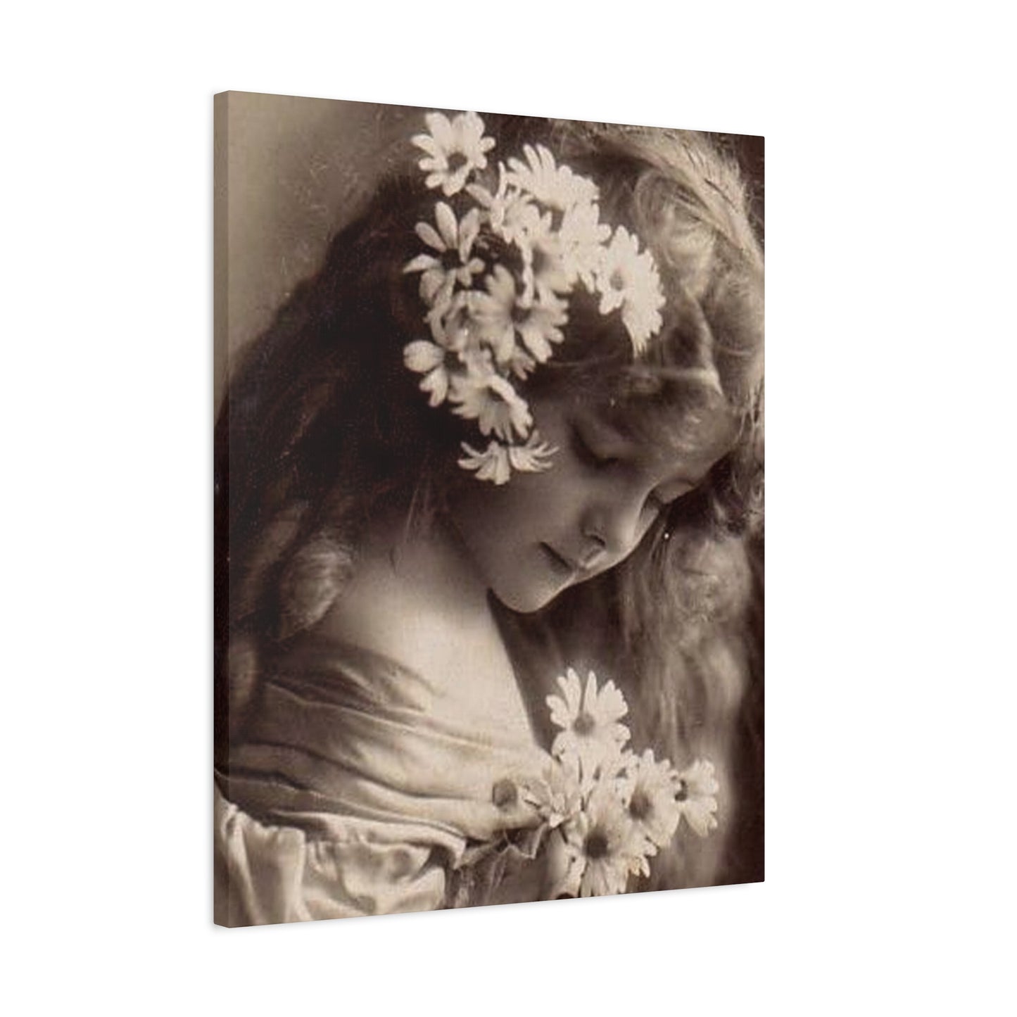 Vintage Floral Portrait Canvas