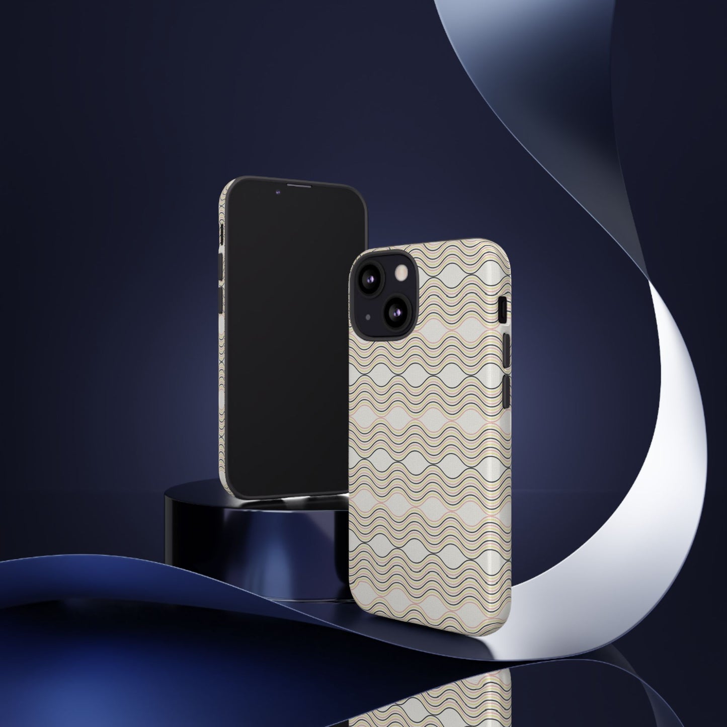 Stylish Phone Case for Tough Protection, Wavy Design, Chic Accessory, Gift for Her, Trendy Tech, Holiday Gift Idea