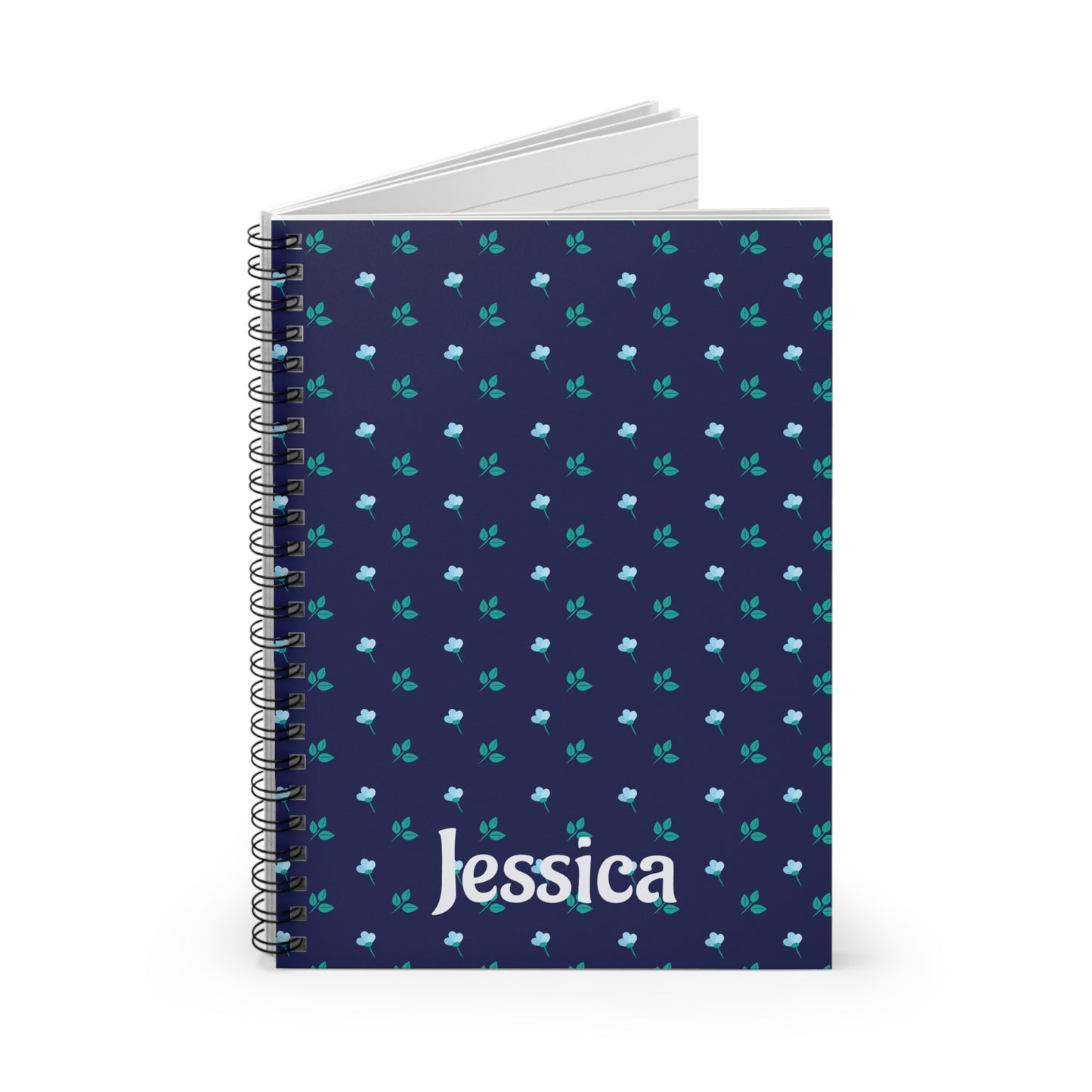 Personalized Floral Spiral Notebook, Cute Journal for Note-Taking, Gift for Students, Writing, School Supplies, Women's Gift