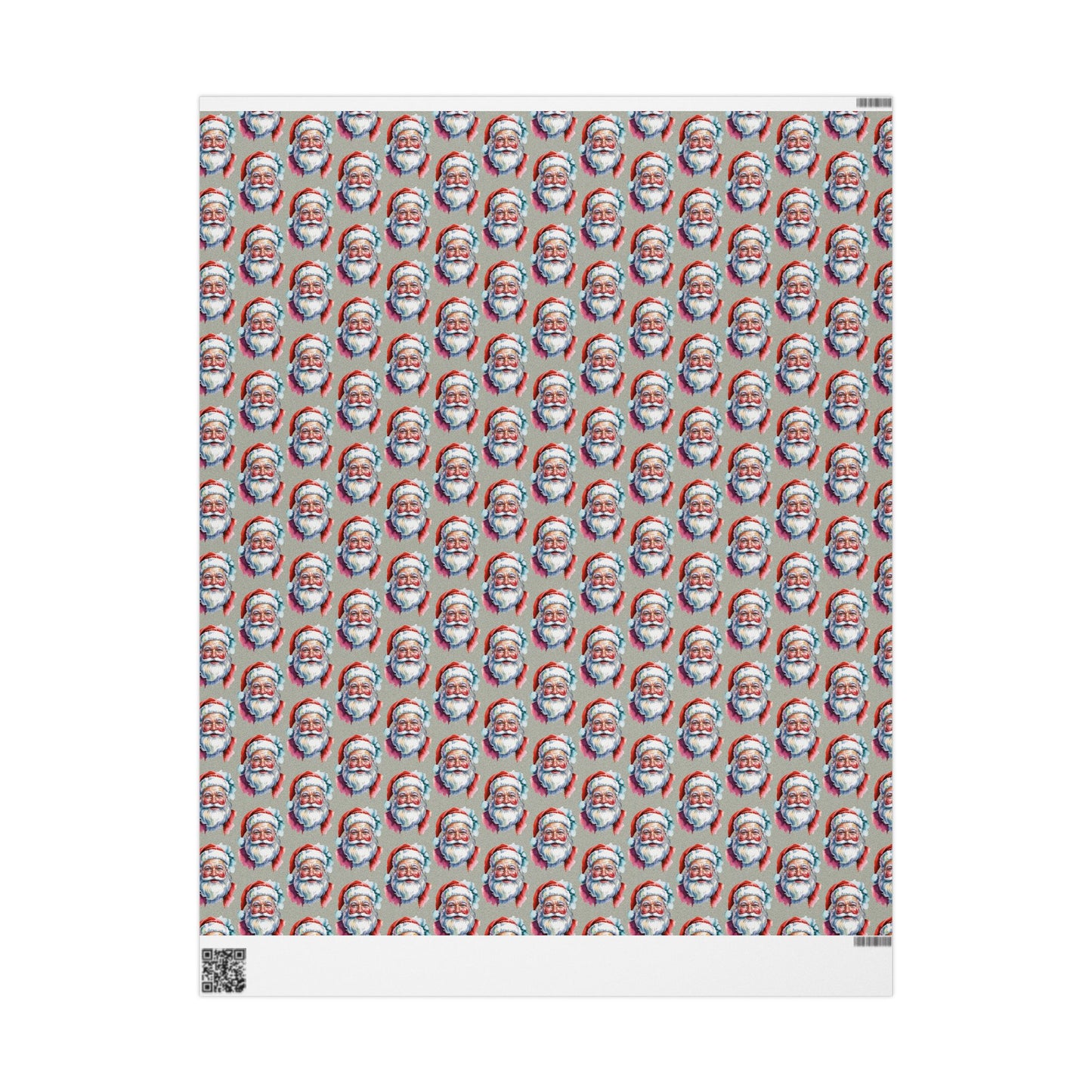 Santa Face Wrapping Paper Roll — Festive Holiday Gift Wrap