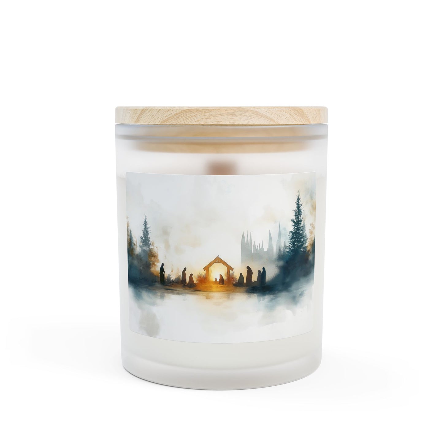 Frosted Glass Candle Holder, Cozy Home Decor, Gift for Winter, Holiday Candle, Relaxing Atmosphere, Aromatherapy Decor