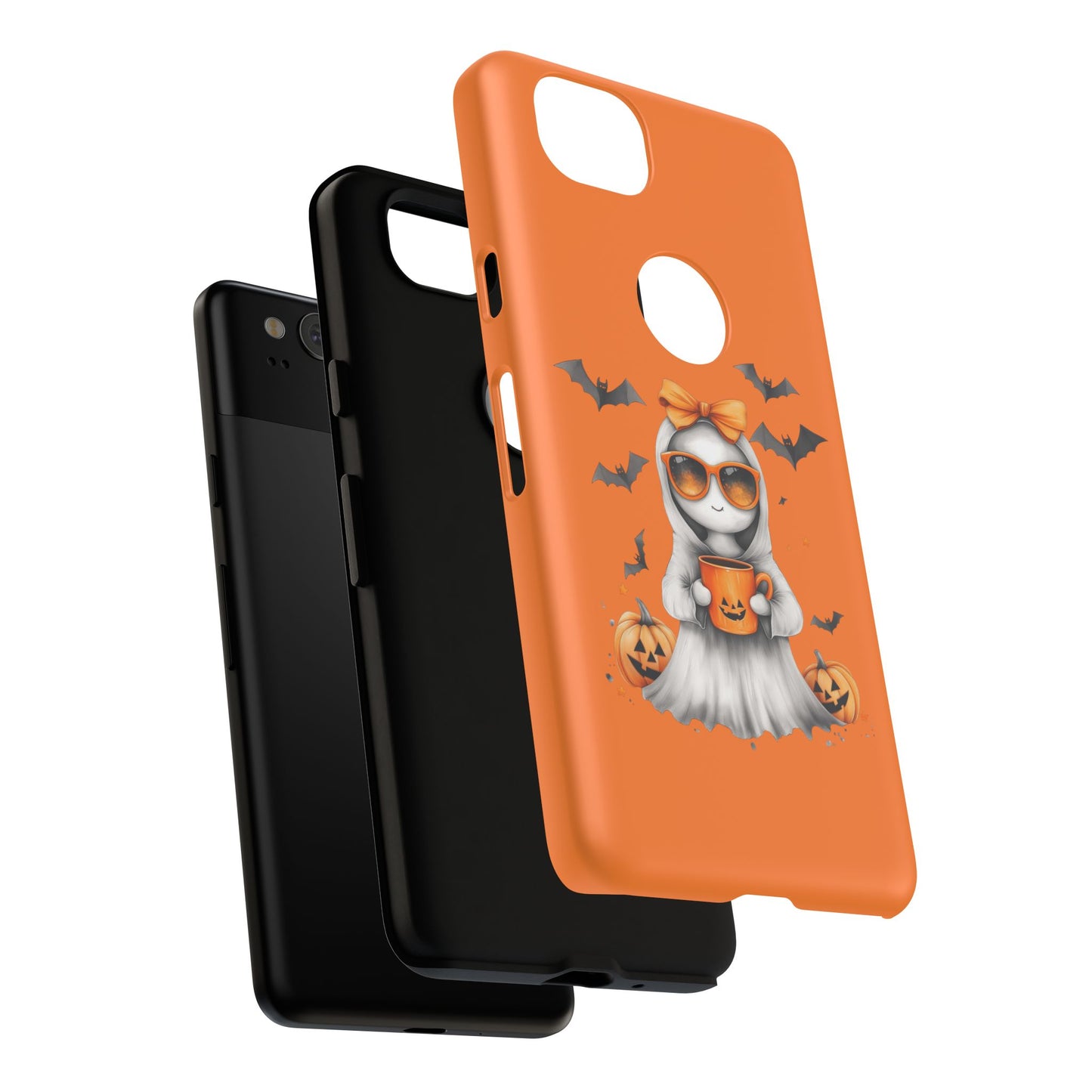 Halloween Ghost Phone Case, Cute Cat Ghost Case, Autumn Phone Cover, Spooky Season Gift, Trick or Treat Case